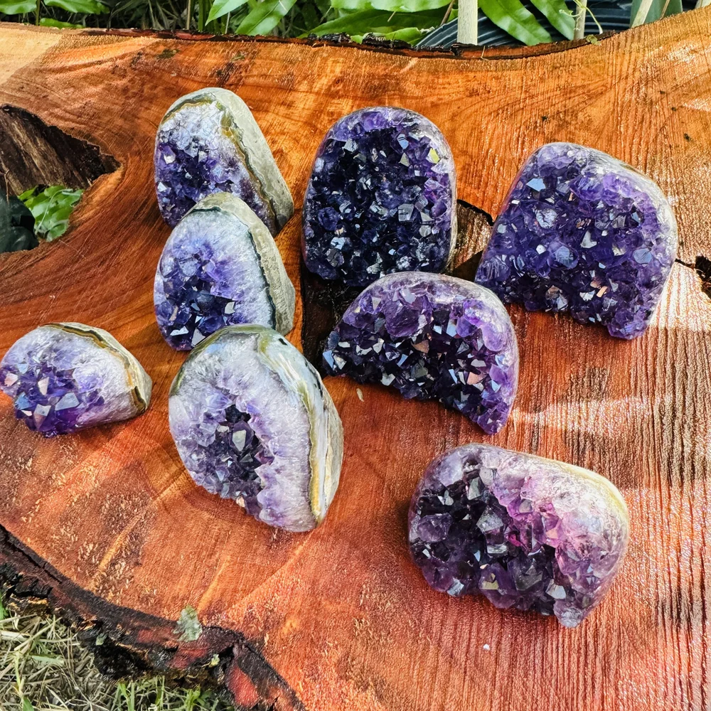 Amethyst Polished Geodes Inch AA Grade 6-10 Pieces