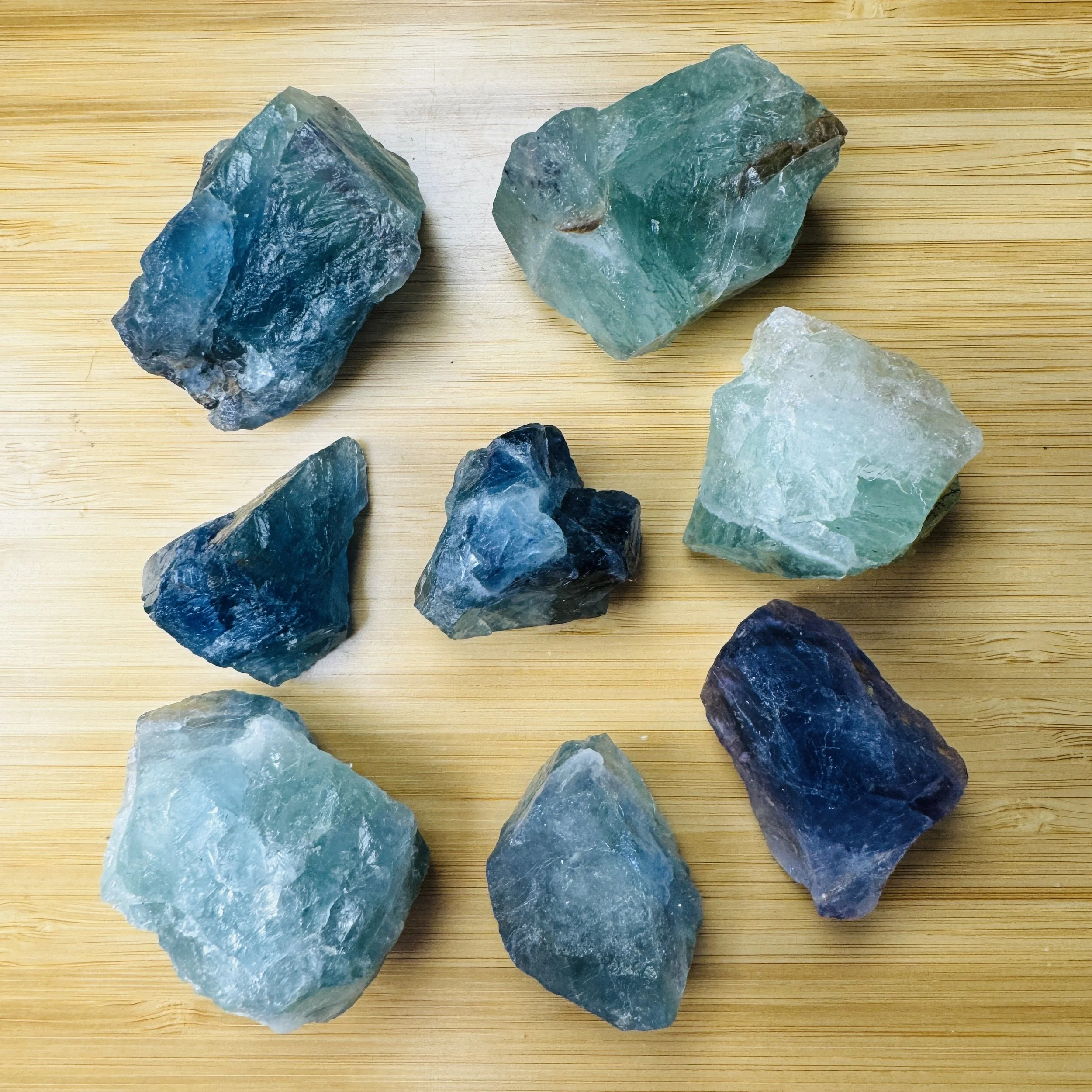 Fluorite Raw Stones (1.50-2.50 Inch - AA Grade - 6-10 Pieces Per Pound) Ethically Sourced from Brazil - Beyond Bohemian