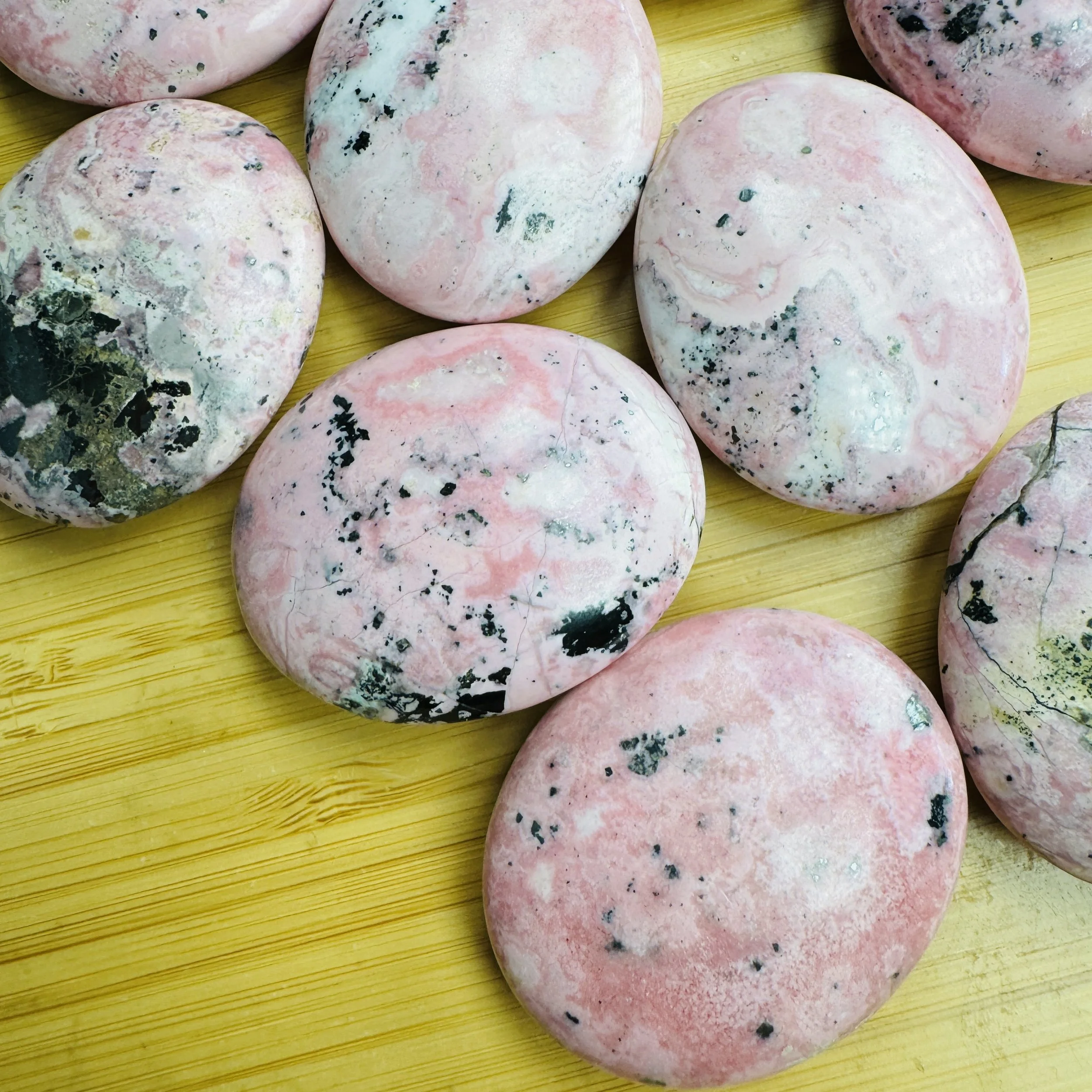 Rhodonite Palm Stones (1.75-3 Inch - AAA Grade - Per Piece) Ethically Sourced from Peru - Beyond Bohemian