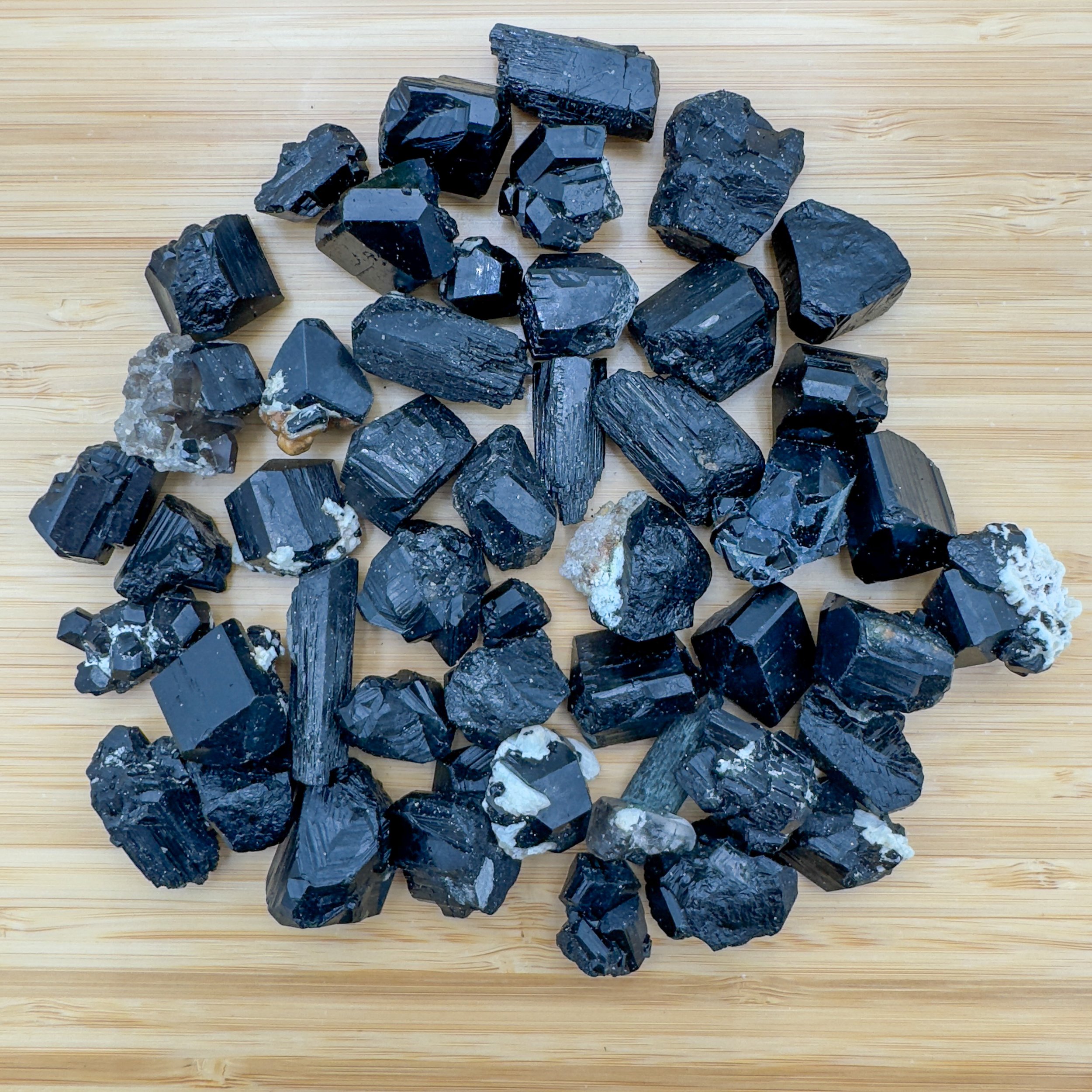 Black Tourmaline Raw Crystals (0.50-1.25 Inch - AA Grade - 24-40 Pieces Per Pound) Ethically Sourced from Namibia - Beyond Bohemian