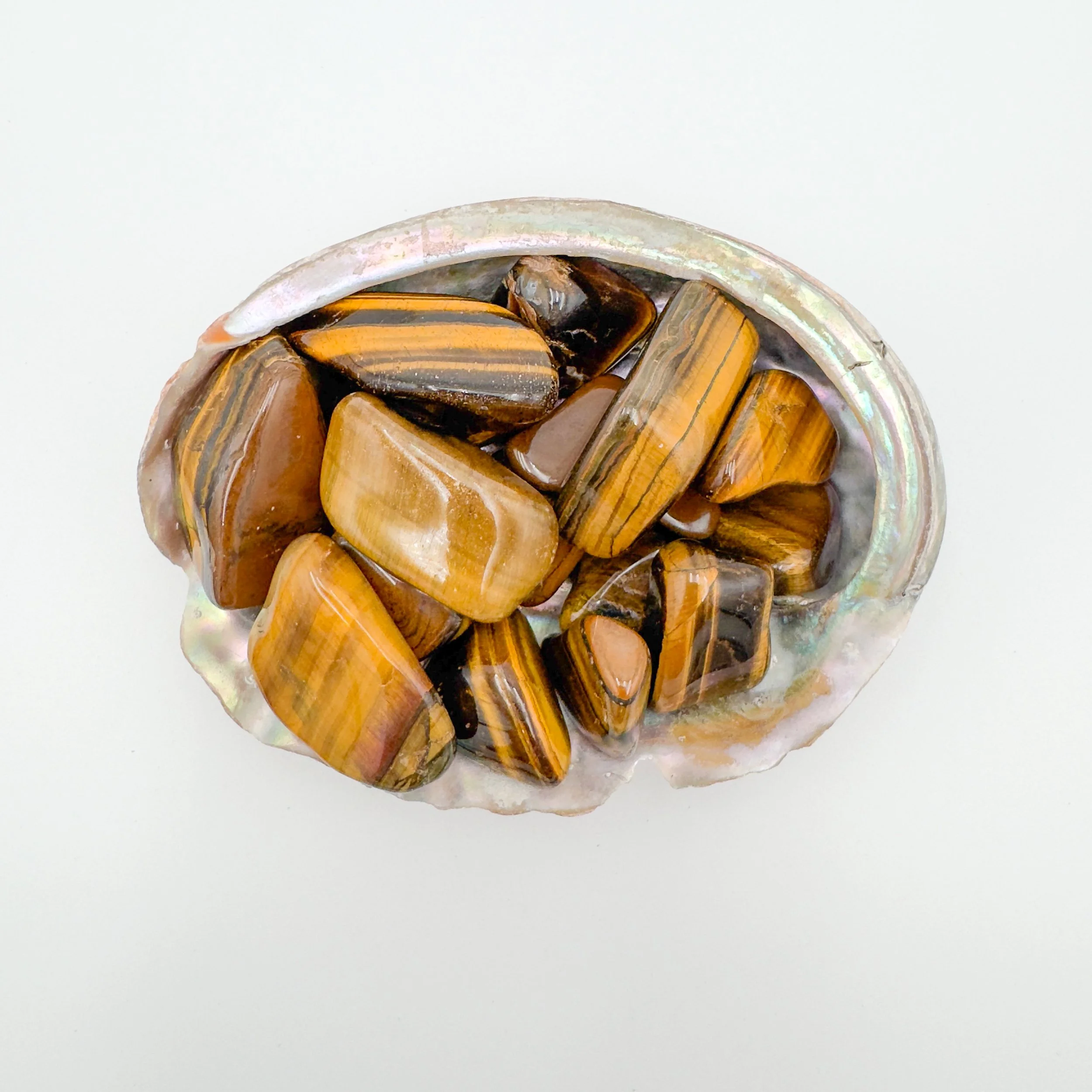 Tiger Eye Tumbled Stones (1.25-2 Inch - A Grade - 16-24 Pieces Per Pound) Ethically Sourced from South Africa - Beyond Bohemian