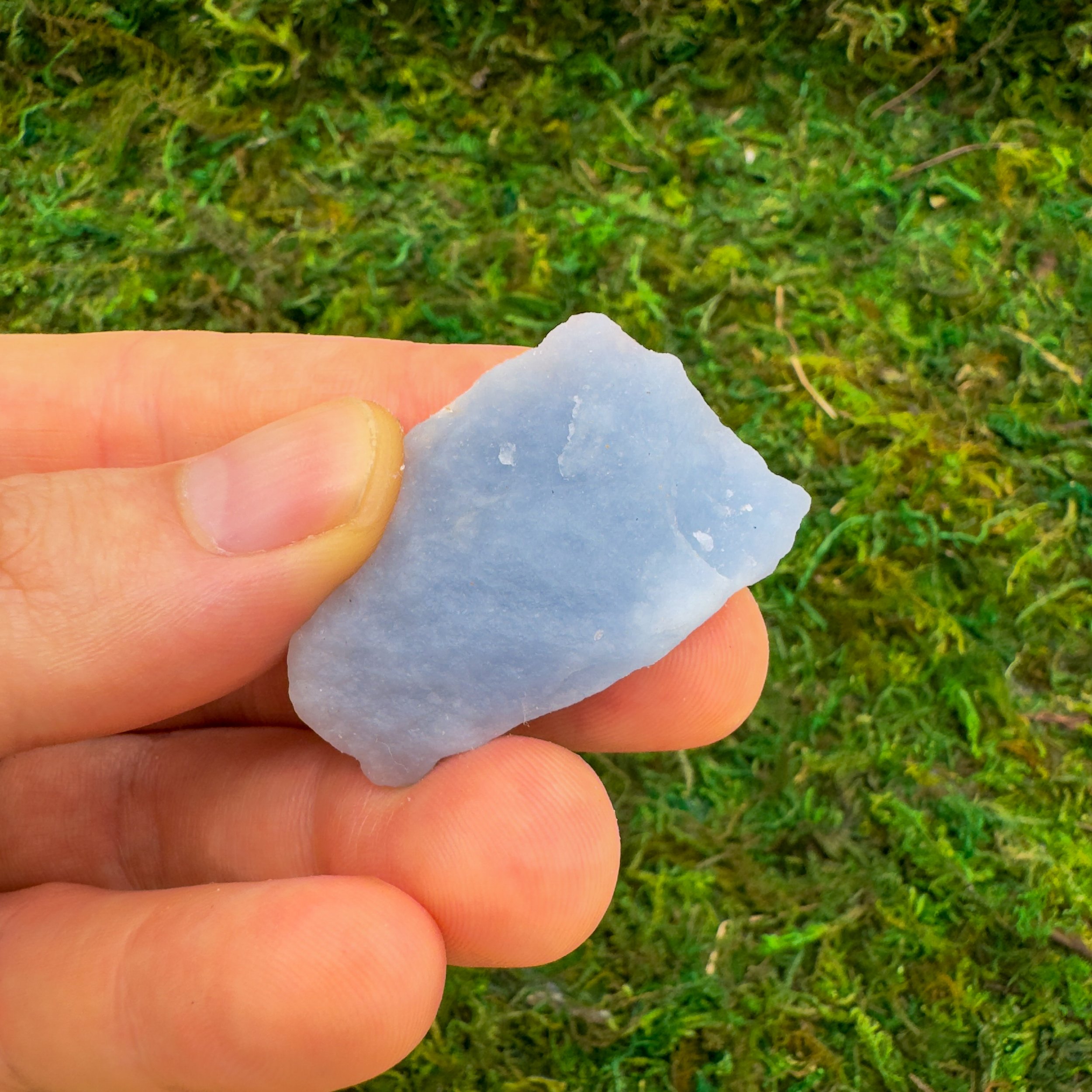 Angelite Raw Stones (1-2 Inch - A Grade - 12-20 Pieces Per Pound) Ethically Sourced from Peru - Beyond Bohemian
