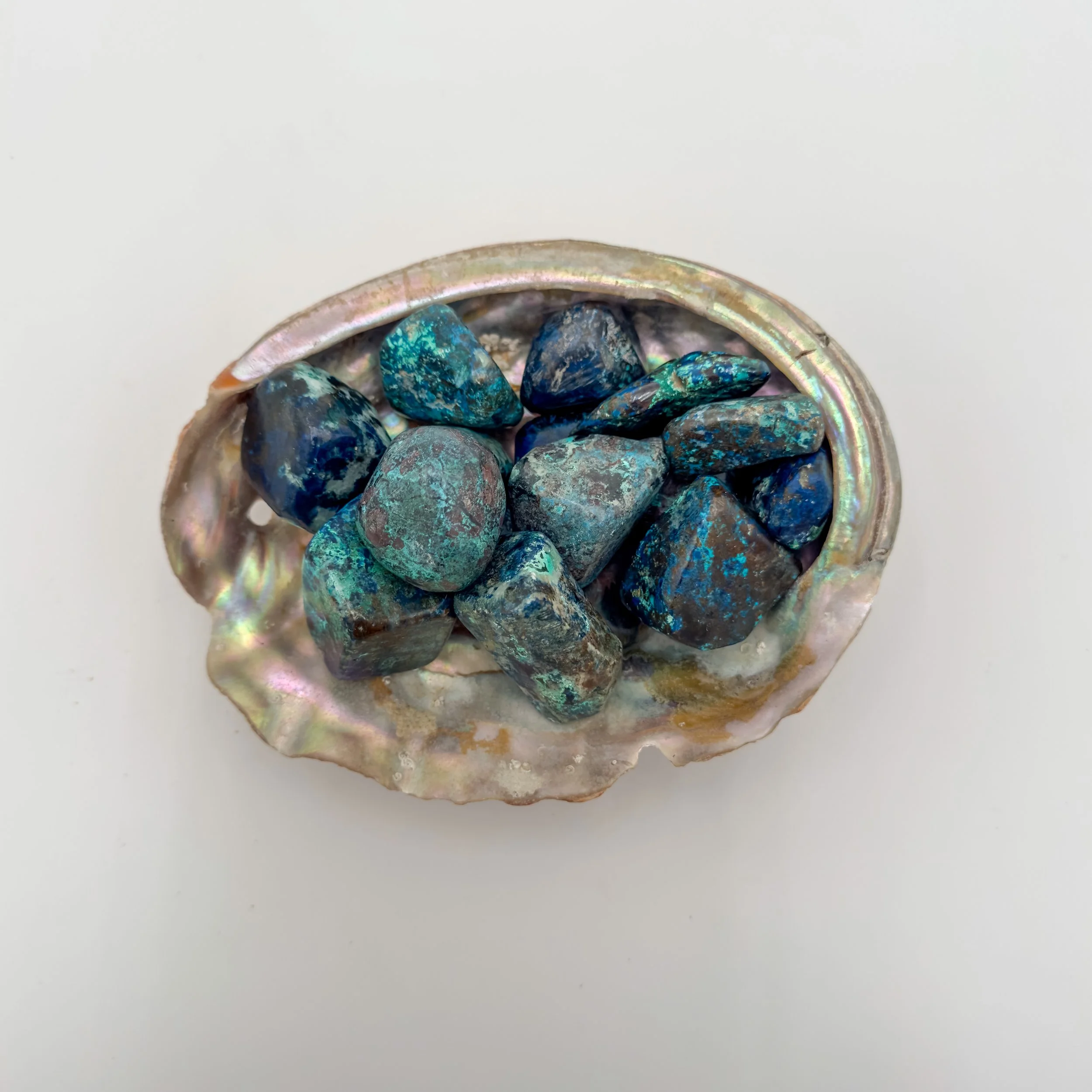 Azurite Hand Polished Stones (1-1.50 Inch - AA Grade - 16-24 Pieces Per Pound) Ethically Sourced from Namibia