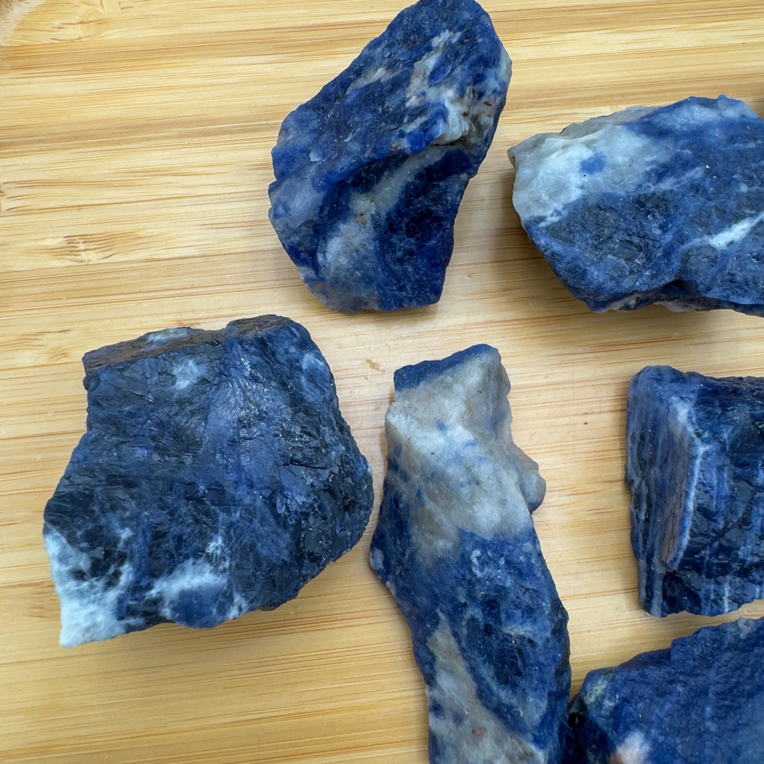Sodalite Raw Stones (1-2 Inch - AA Grade - 12-24 Pieces Per Pound) Ethically Sourced from Brazil - Beyond Bohemian