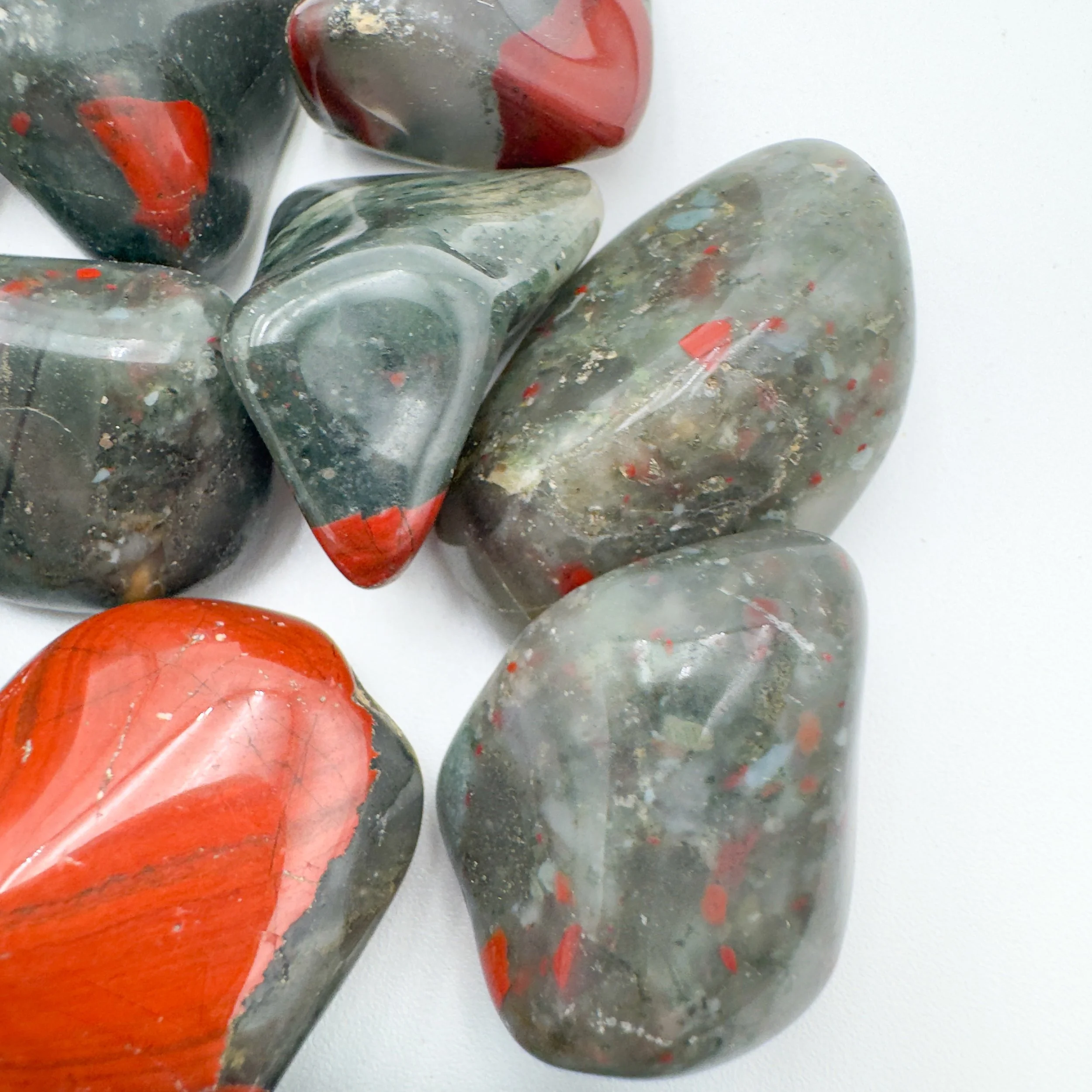 Bloodstone Tumbled Stones (1.25-2 Inch - AA Grade - 16-24 Pieces Per Pound) Ethically Sourced from Eswatini (Swaziland) - Beyond Bohemian