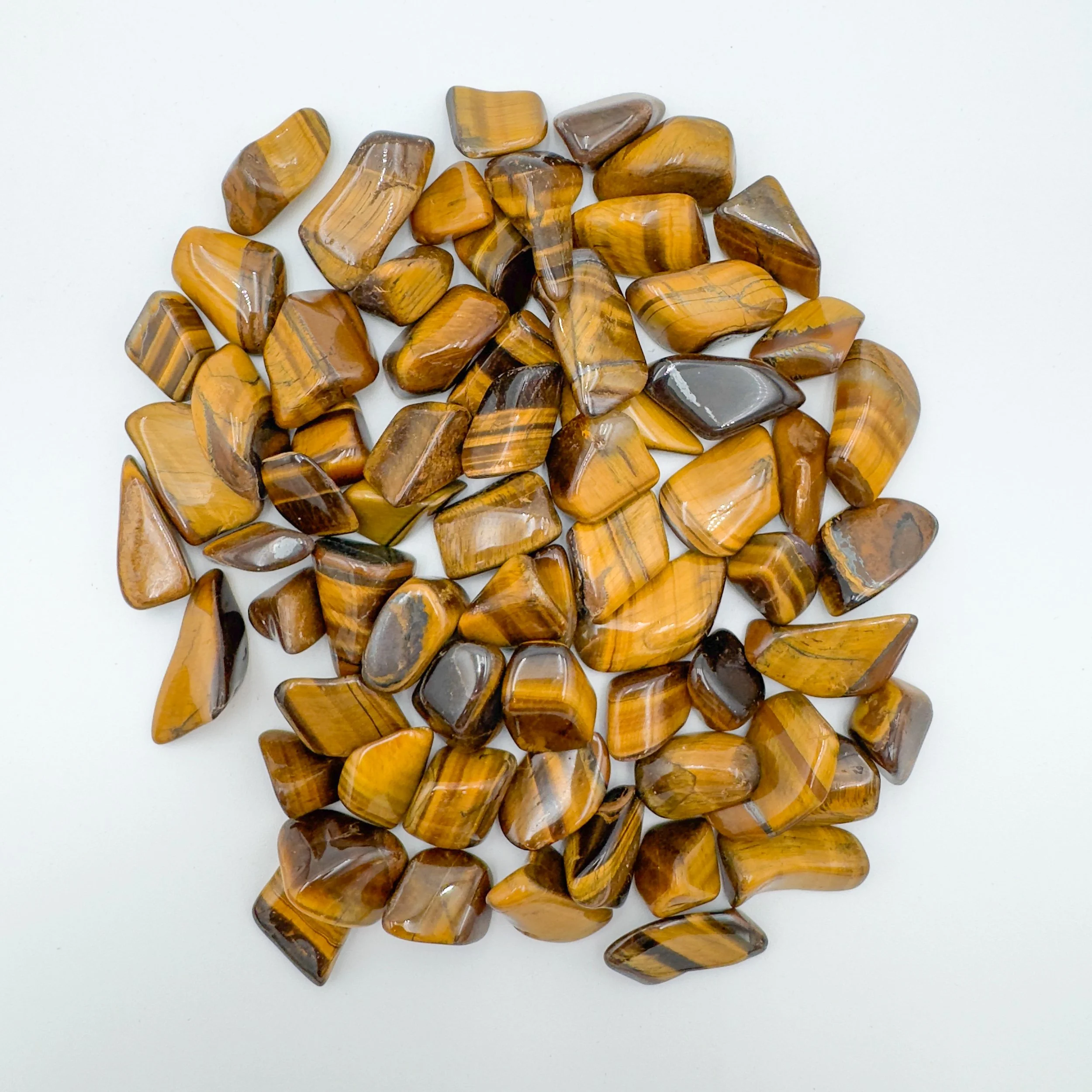 Tiger Eye Tumbled Stones (0.50-1 Inch - A Grade - 64-128 Pieces Per Pound) Ethically Sourced from South Africa - Beyond Bohemian