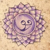 Hand-drawn Crown Chakra symbol for spiritual awareness and meditation crystals