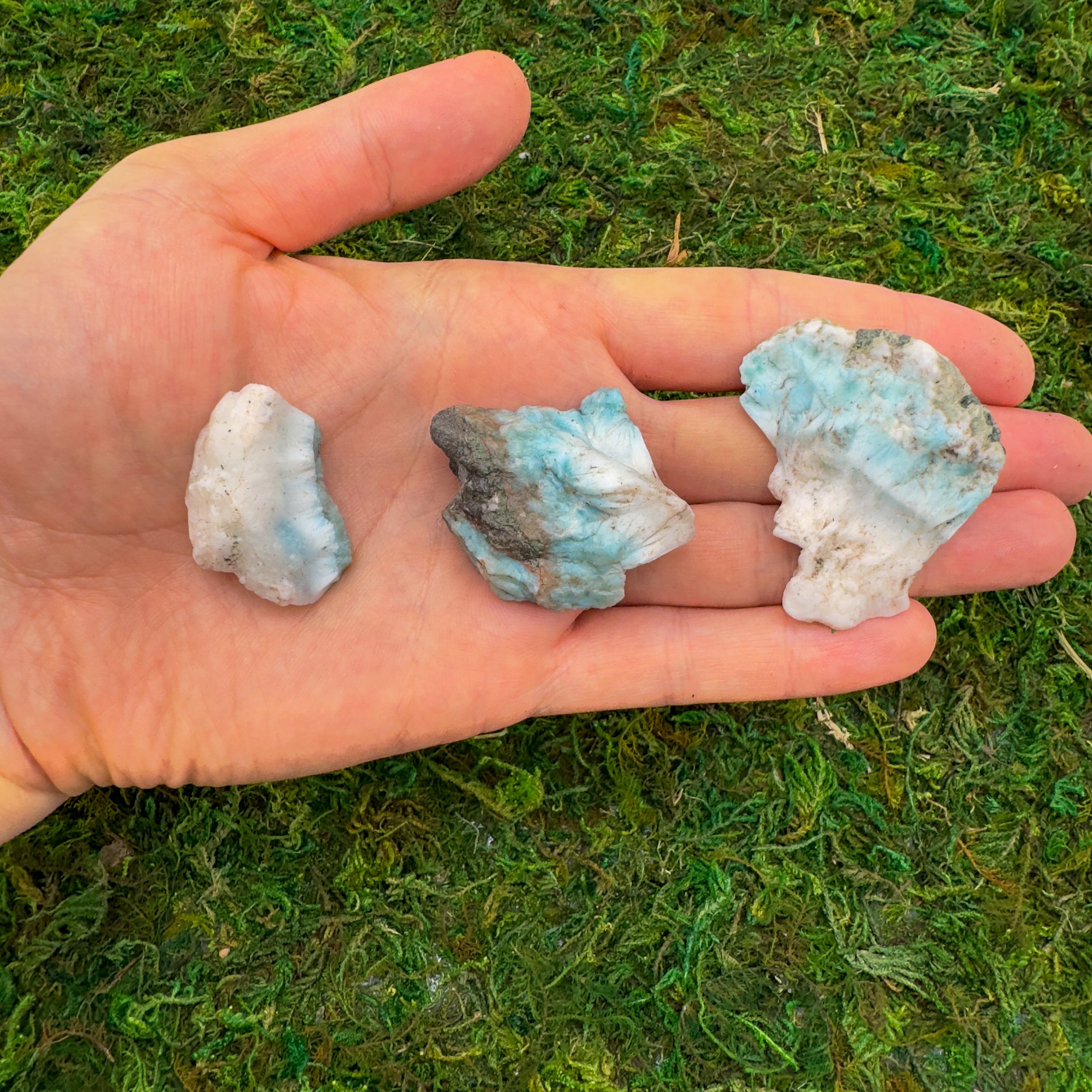 Larimar Raw Stones (1-2 Inch - A Grade - 16-24 Pieces Per Pound) Ethically Sourced from Dominican Republic - Beyond Bohemian