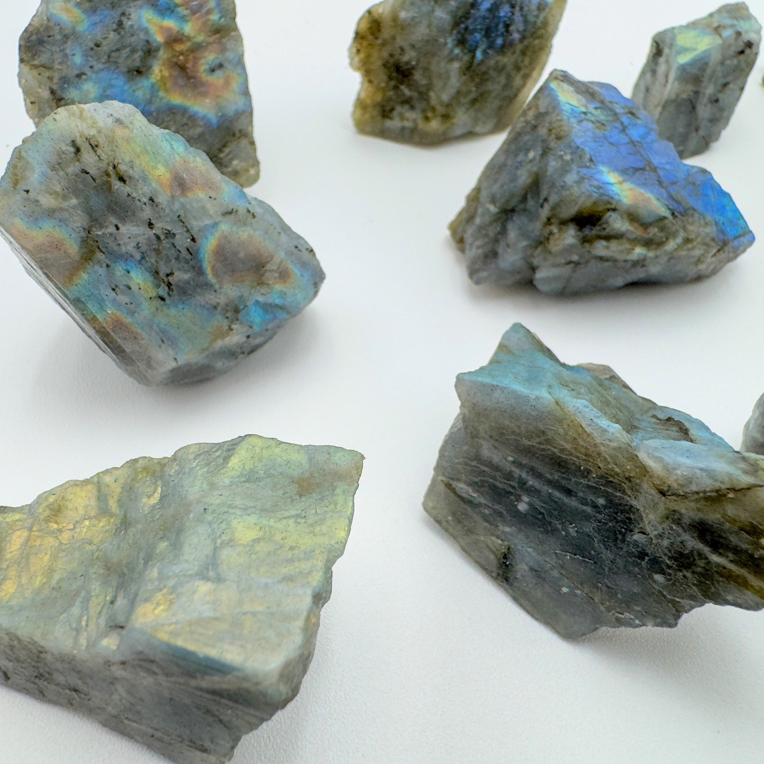 Labradorite (Rainbow) Raw Stones (1-2 Inch - AA Grade - 12-20 Pieces Per Pound) Ethically Sourced from Madagascar - Beyond Bohemian