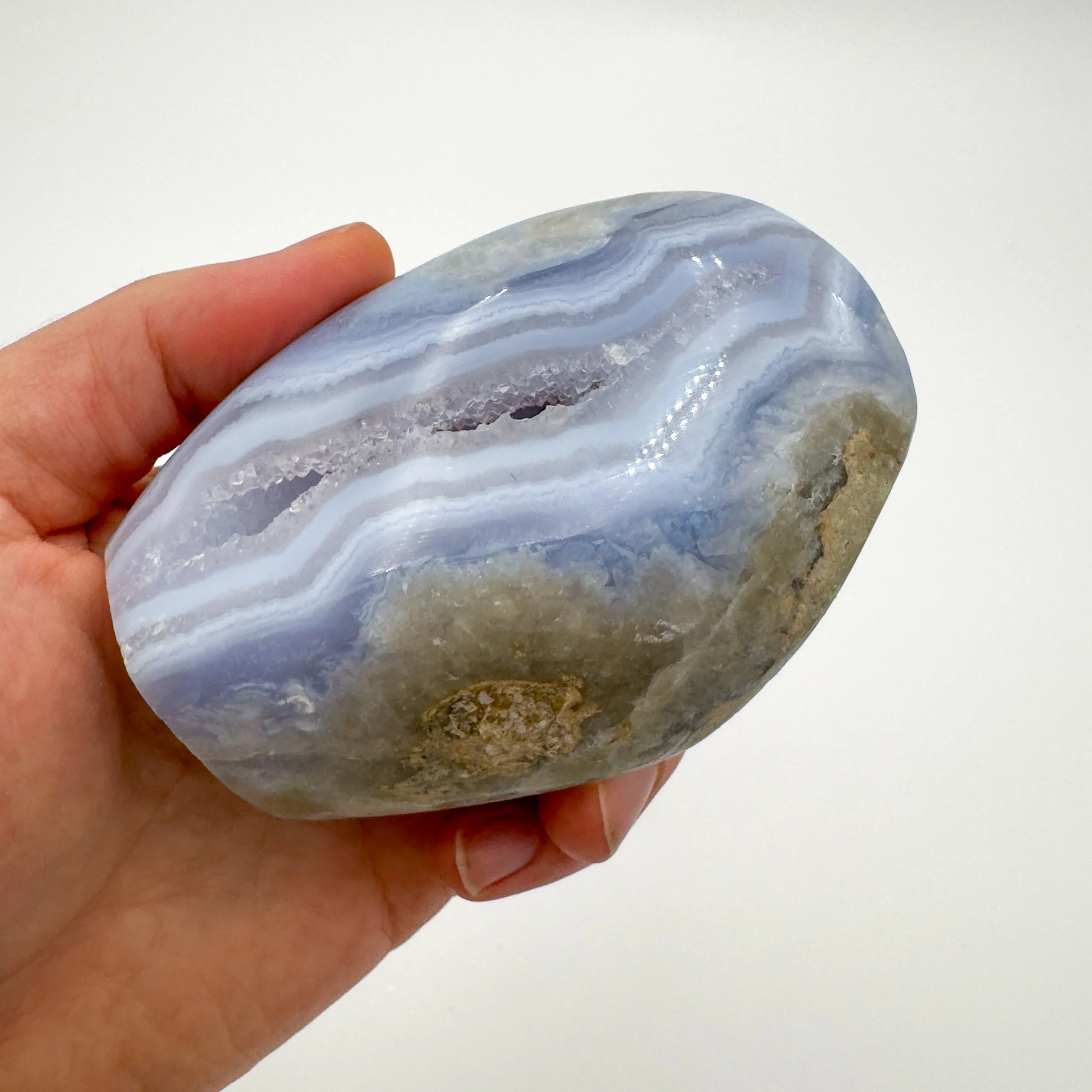 Blue Lace Agate Polished Crystal Geode 9214.jpg