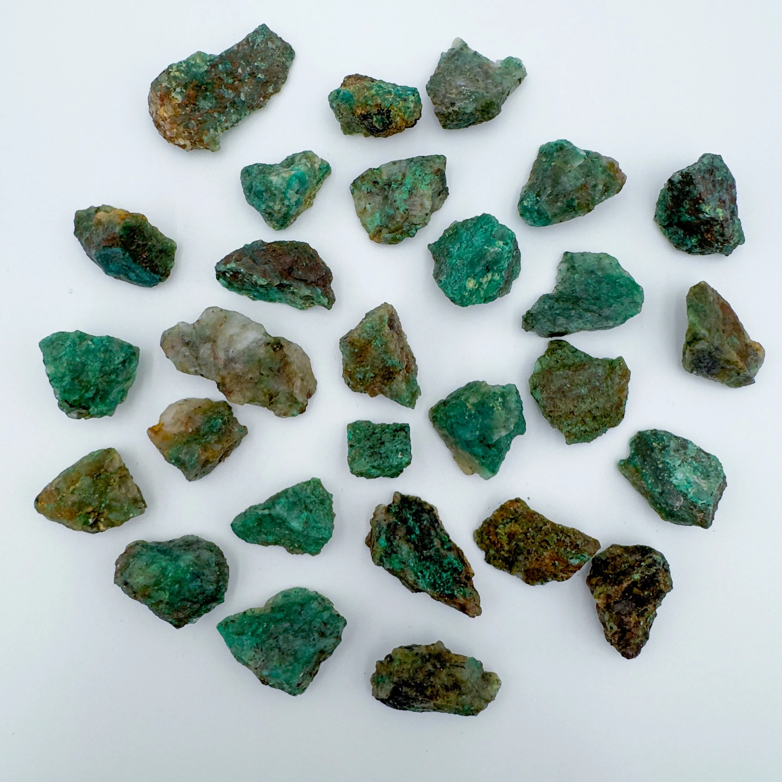 Close-up of natural Chrysocolla crystals with teal and brown tones