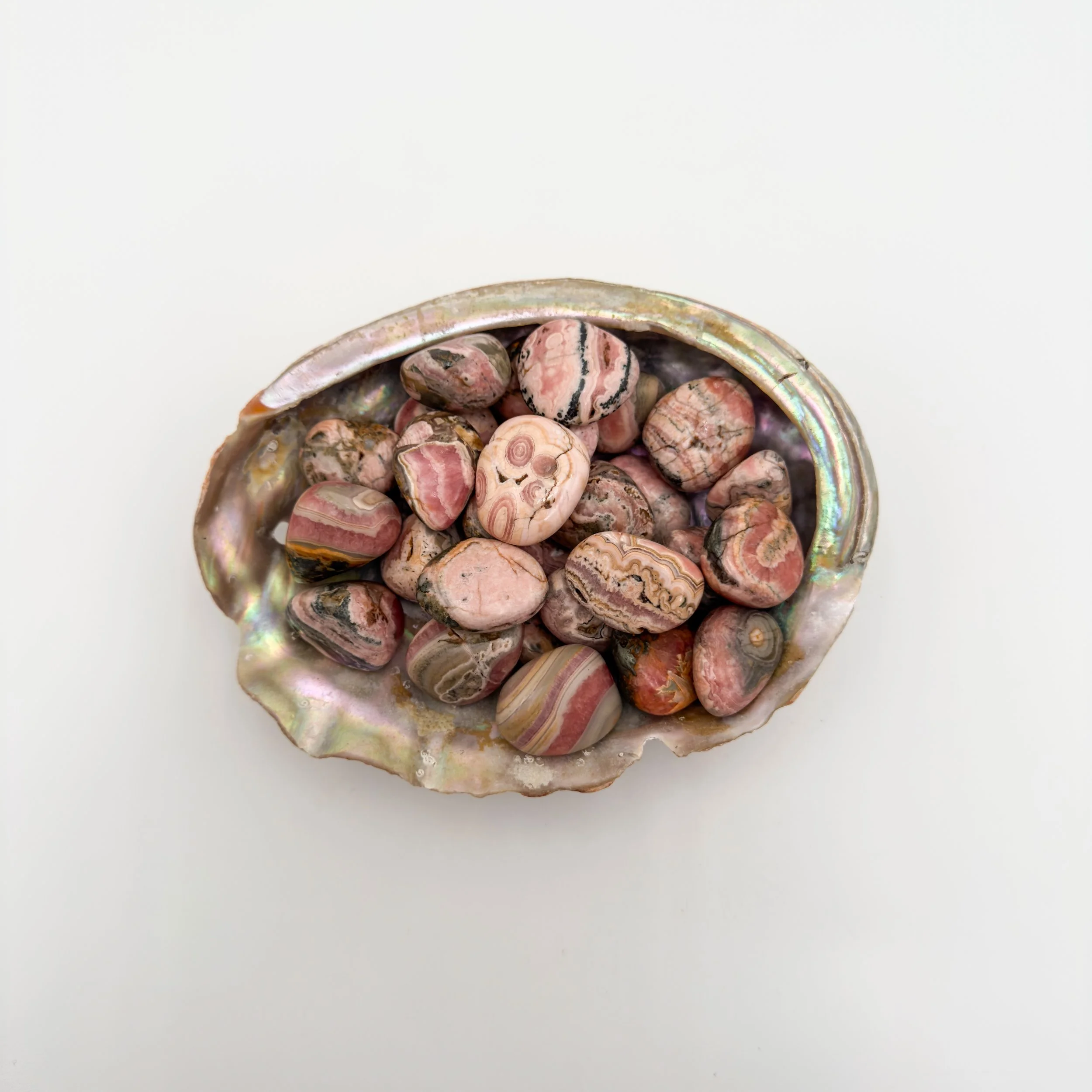 Rhodochrosite Hand Polished Stones (0.75-1.25 Inch - A Grade - 24-40 Pieces Per Pound) Ethically Sourced from Argentina