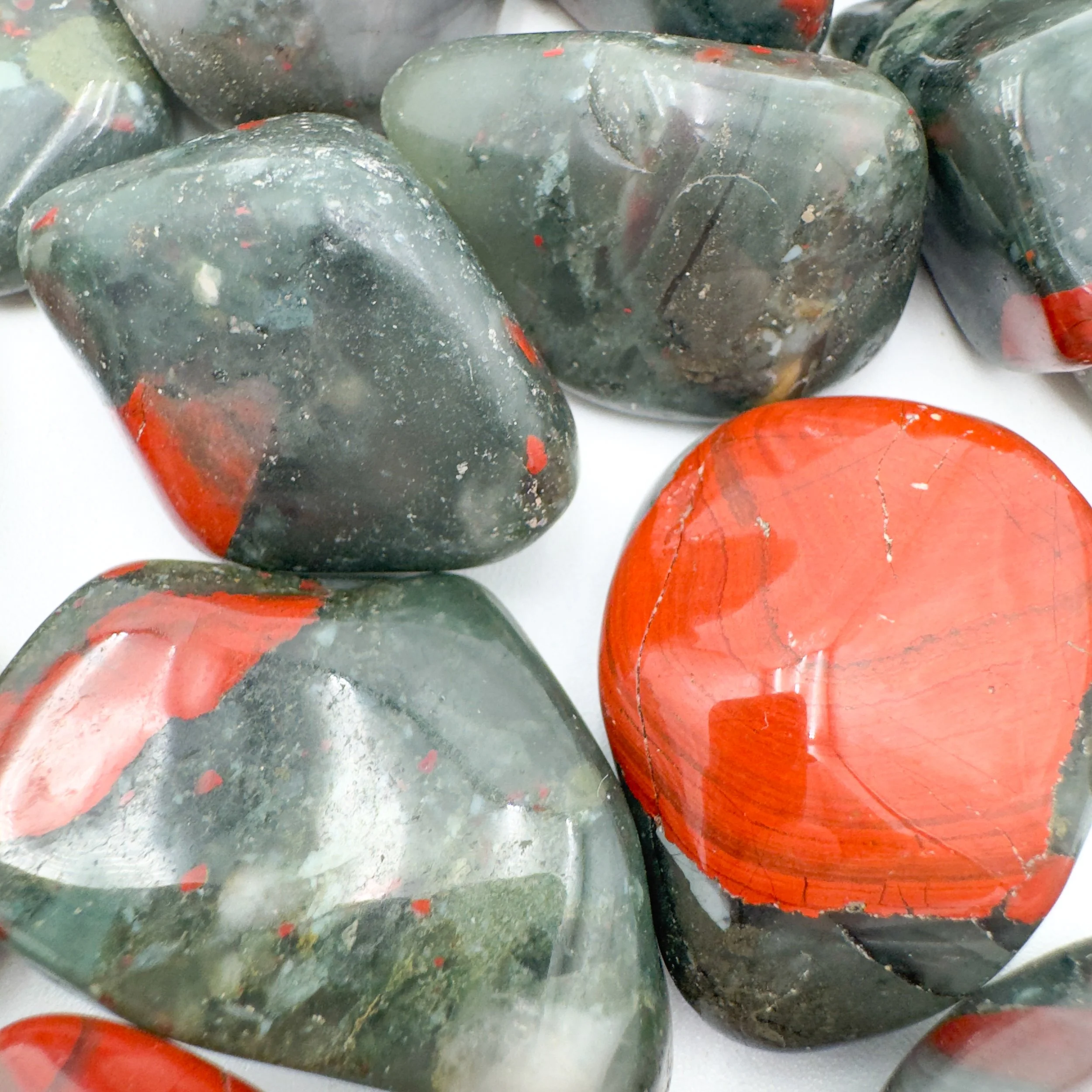 Bloodstone Tumbled Stones (1.25-2 Inch - AA Grade - 16-24 Pieces Per Pound) Ethically Sourced from Eswatini (Swaziland) - Beyond Bohemian