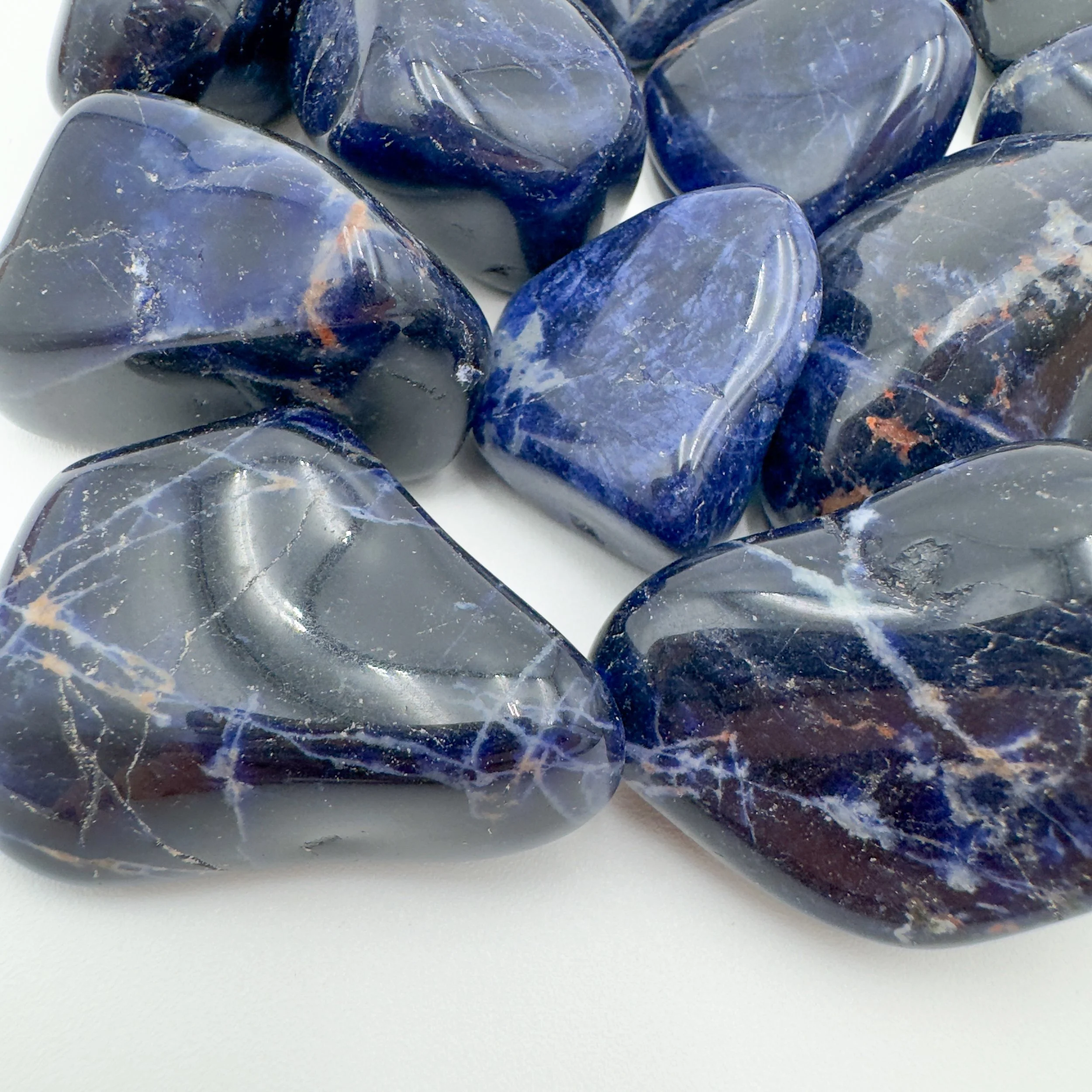 Sodalite Tumbled Stones (1.25-2 Inch - AA Grade - 16-24 Pieces Per Pound) Ethically Sourced from Namibia - Beyond Bohemian