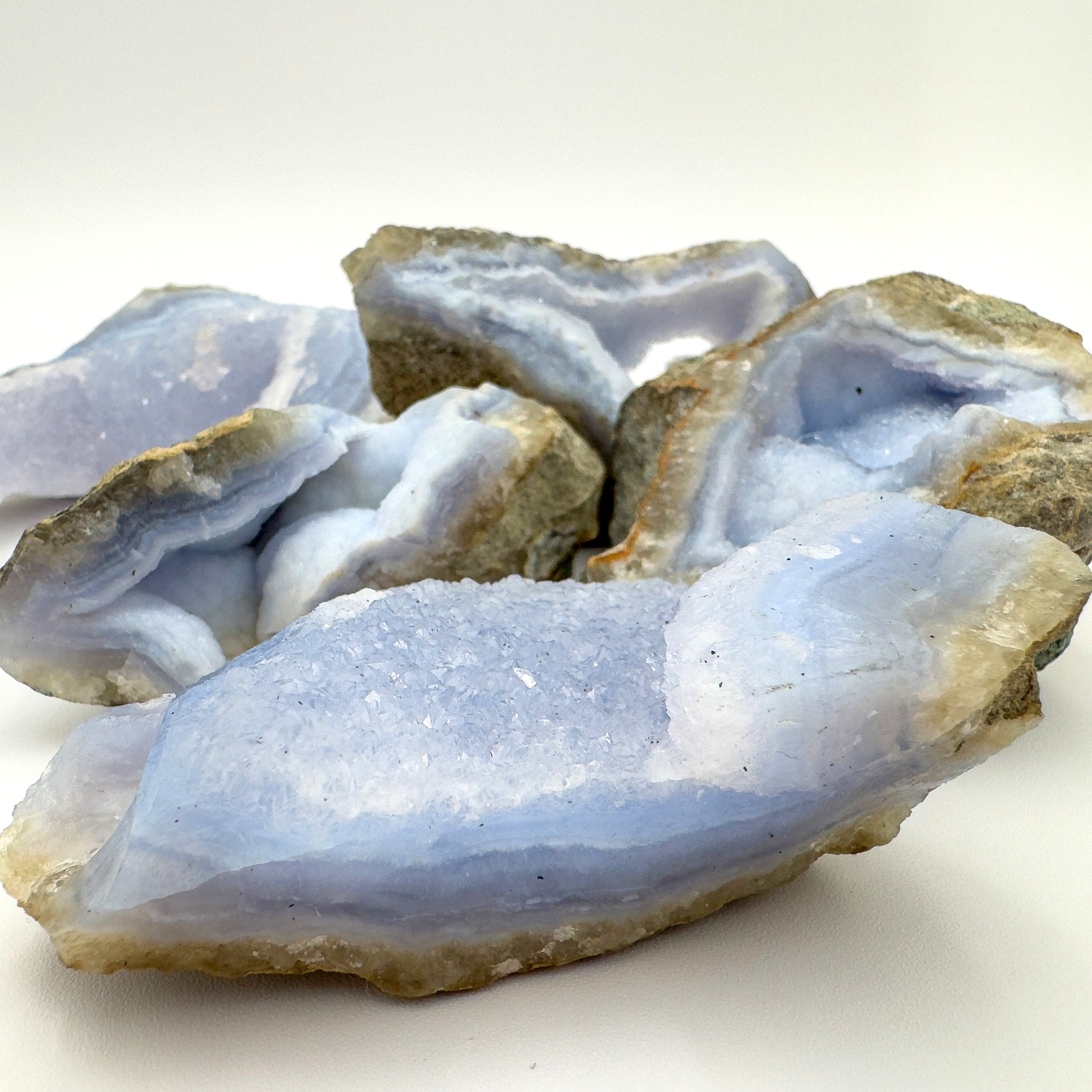 Blue Lace Agate Raw Crystal Geodes (AA Grade - 4-6 Pieces Per Kilogram) Ethically Sourced from Malawi - Beyond Bohemian