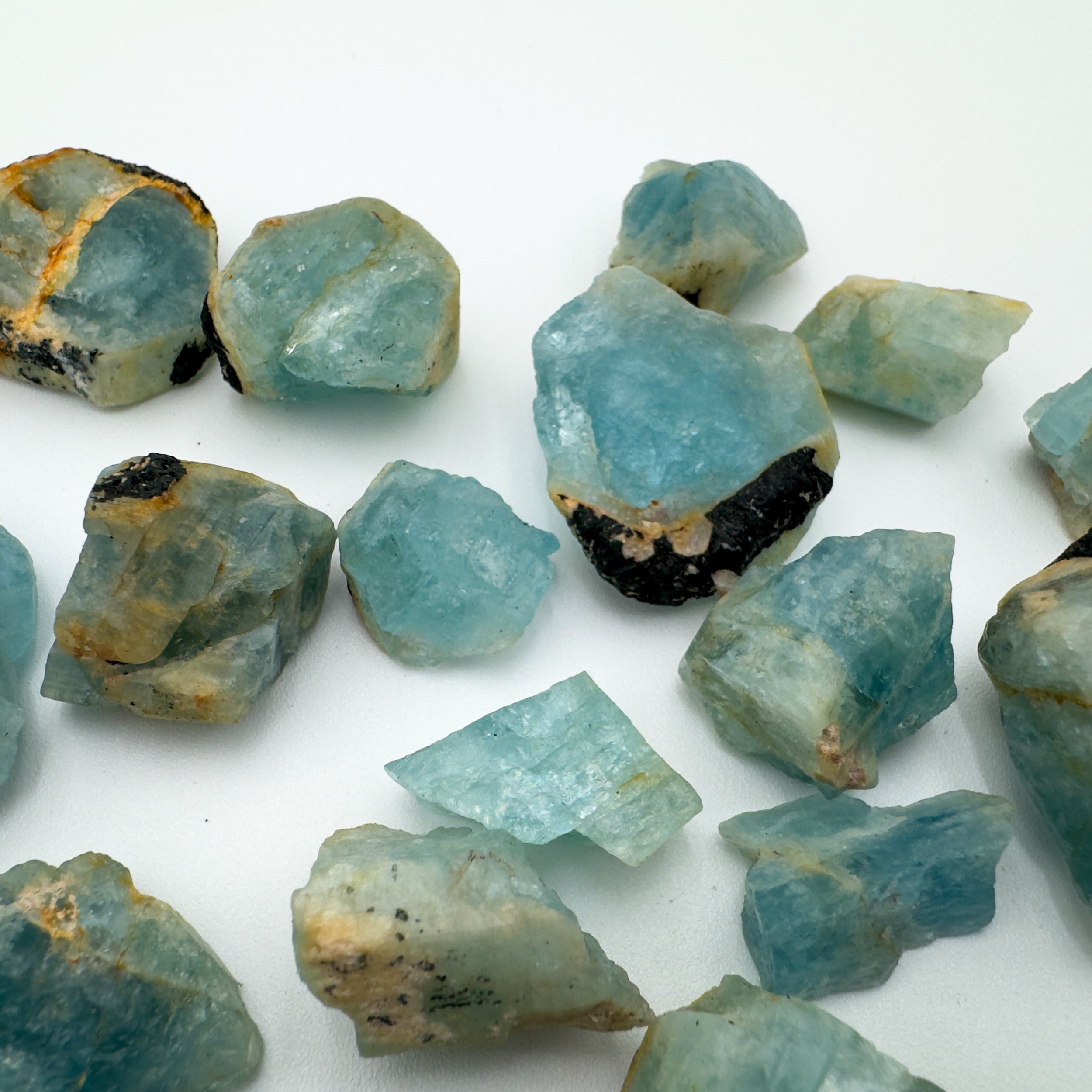 Bulk Aquamarine Raw Crystals in Black Tourmaline5410.jpg