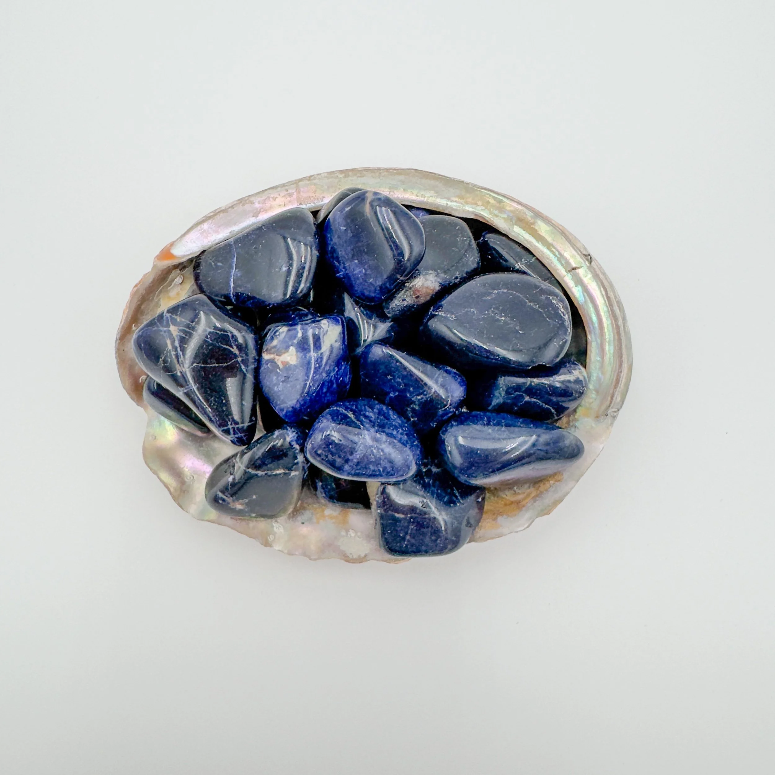 Sodalite Tumbled Stones (1.25-2 Inch - AA Grade - 16-24 Pieces Per Pound) Ethically Sourced from Namibia - Beyond Bohemian