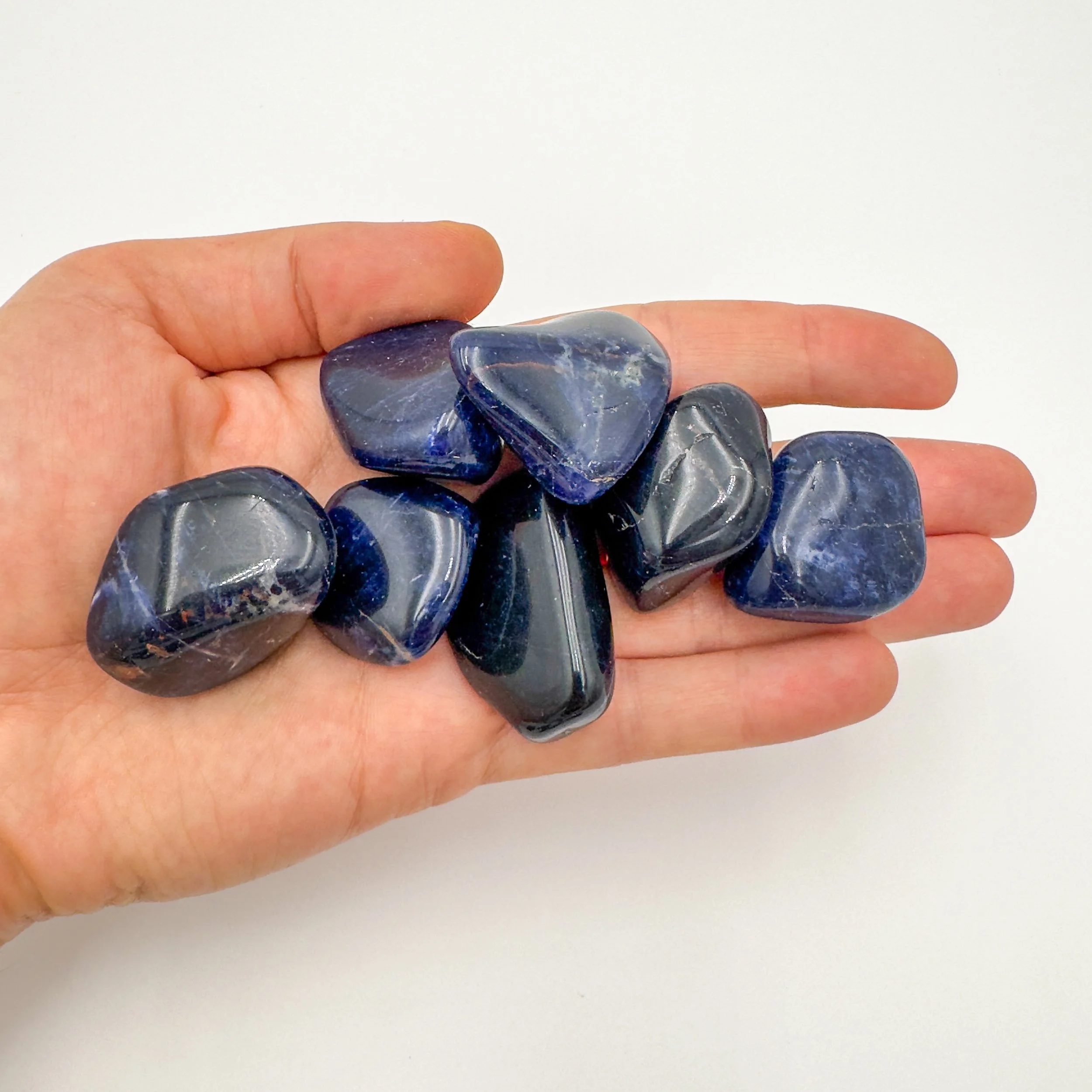 Sodalite Tumbled Stones (1.25-2 Inch - AA Grade - 16-24 Pieces Per Pound) Ethically Sourced from Namibia - Beyond Bohemian