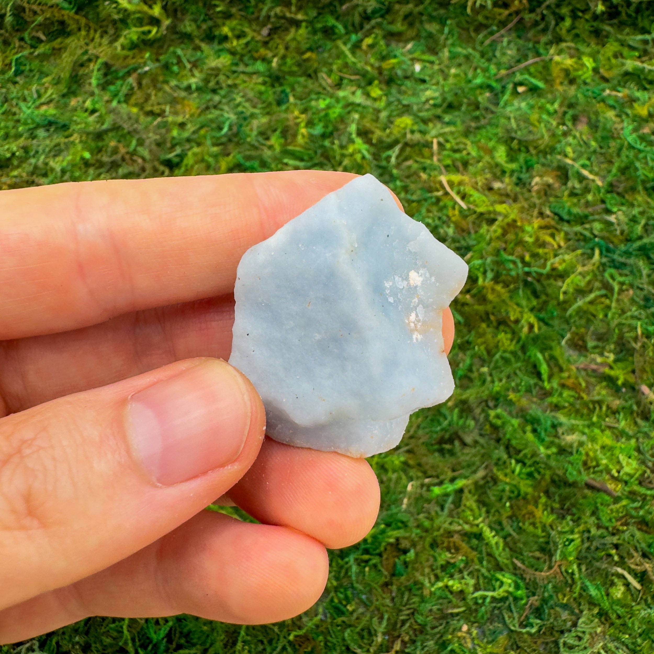 Angelite Raw Stones (1-2 Inch - A Grade - 12-20 Pieces Per Pound) Ethically Sourced from Peru - Beyond Bohemian