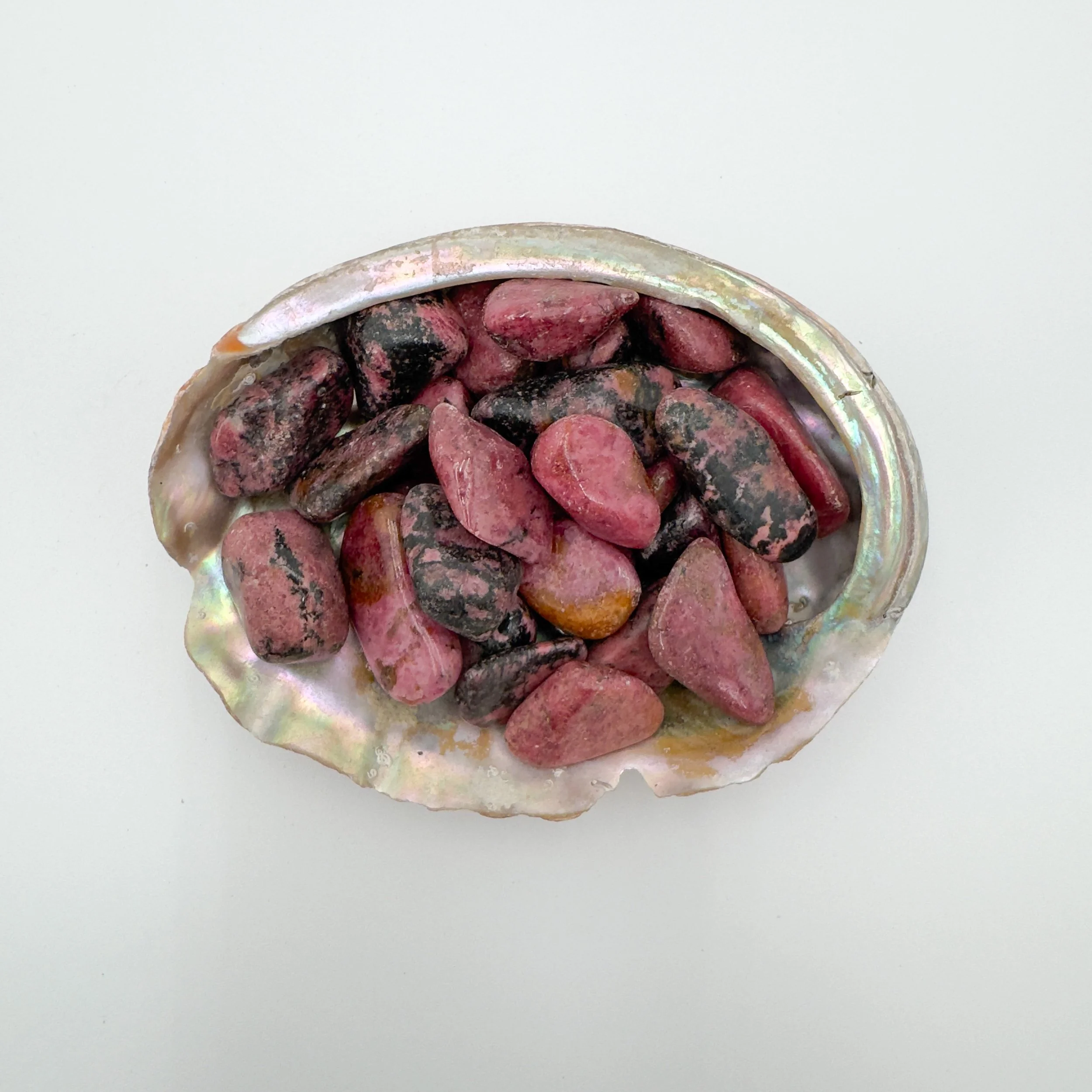 Rhodonite Tumbled Stones (1-1.50 Inch - AA Grade - 16-24 Pieces Per Pound) Ethically Sourced from Zimbabwe - Beyond Bohemian