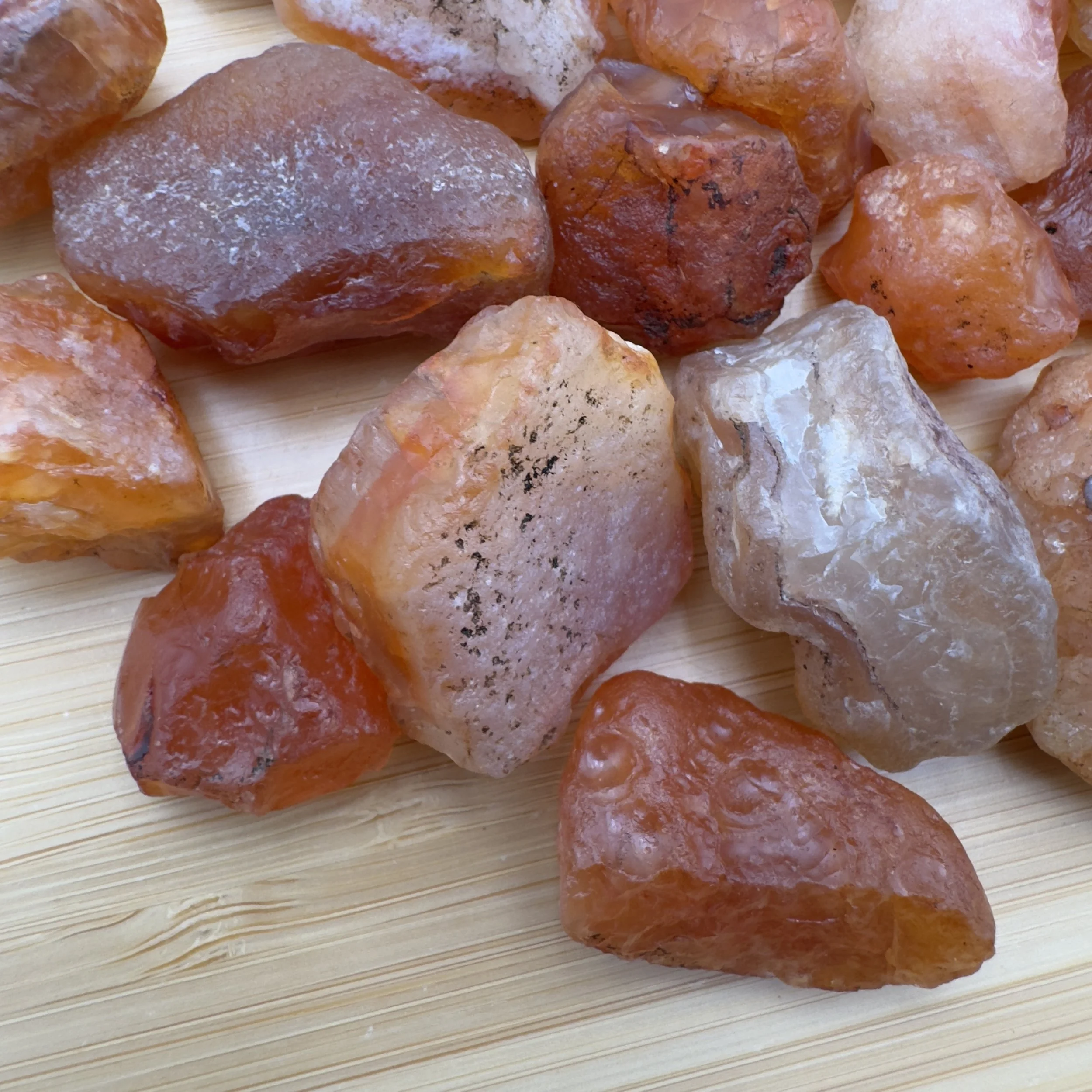 Carnelian Raw Stones (0.50-1.50 Inch - A Grade - 24-40 Pieces Per Pound) Ethically Sourced from Malawi - Beyond Bohemian