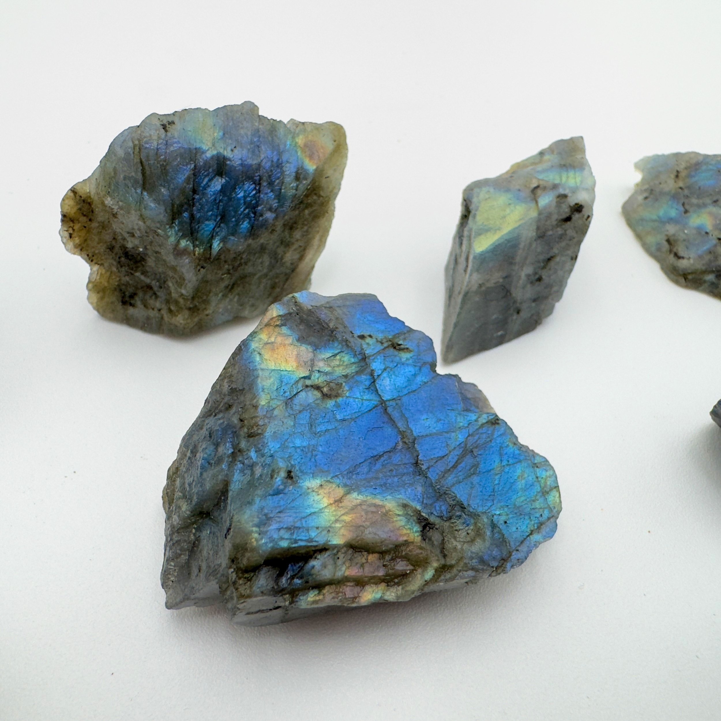 Labradorite (Rainbow) Raw Stones (1-2 Inch - AA Grade - 12-20 Pieces Per Pound) Ethically Sourced from Madagascar - Beyond Bohemian