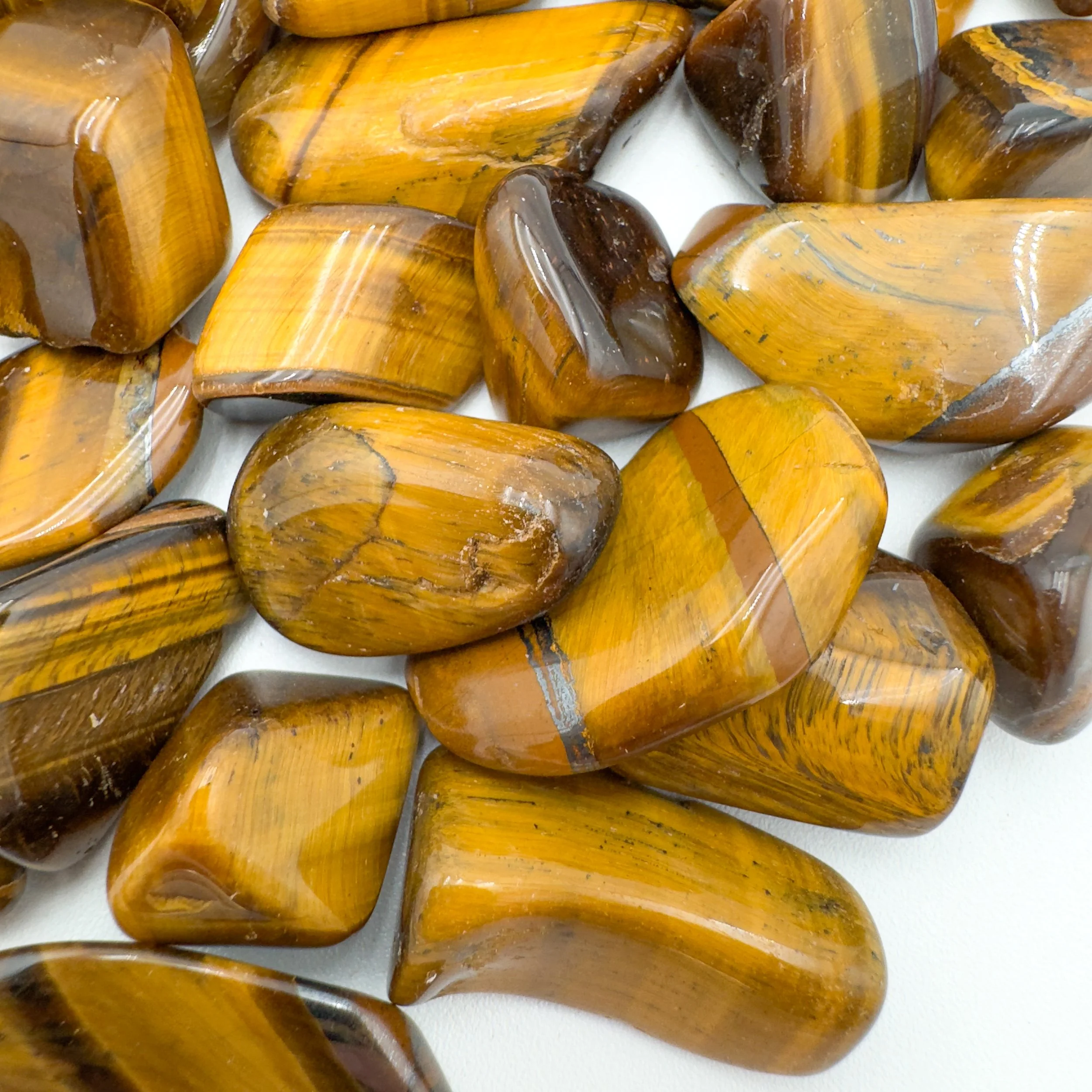 Tiger Eye Tumbled Stones (0.50-1 Inch - A Grade - 64-128 Pieces Per Pound) Ethically Sourced from South Africa - Beyond Bohemian