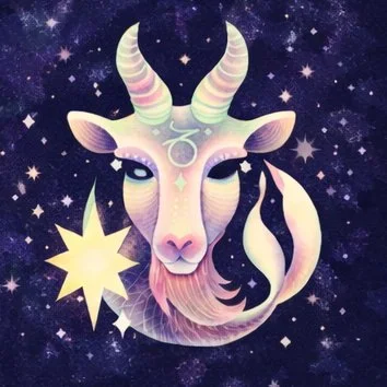 Hand-drawn Capricorn zodiac symbol for grounding and disciplined intention crystals