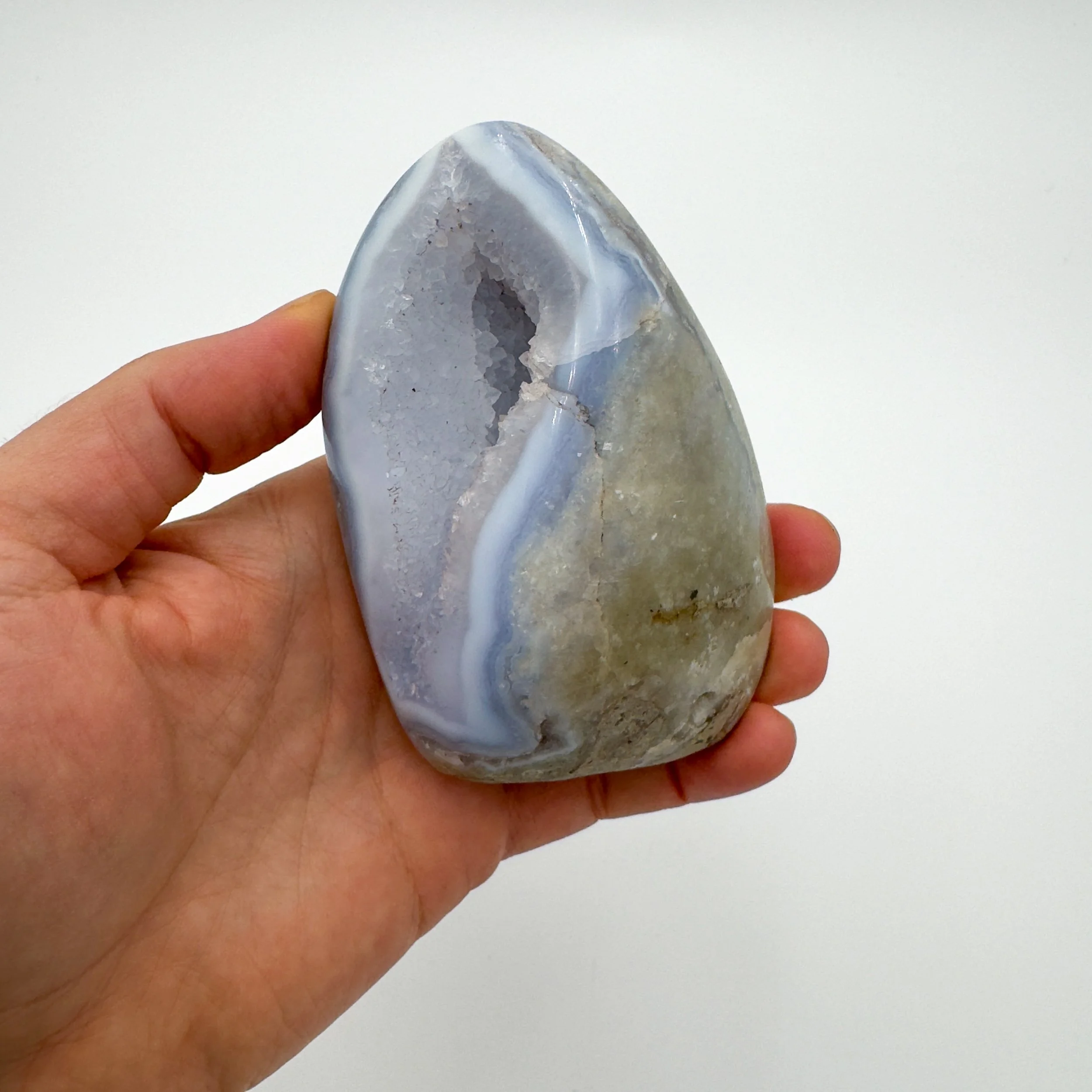 Blue Lace Agate Polished Crystal Geode 9191.jpg