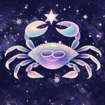 Hand-drawn Cancer zodiac symbol for emotional balance and nurturing crystals