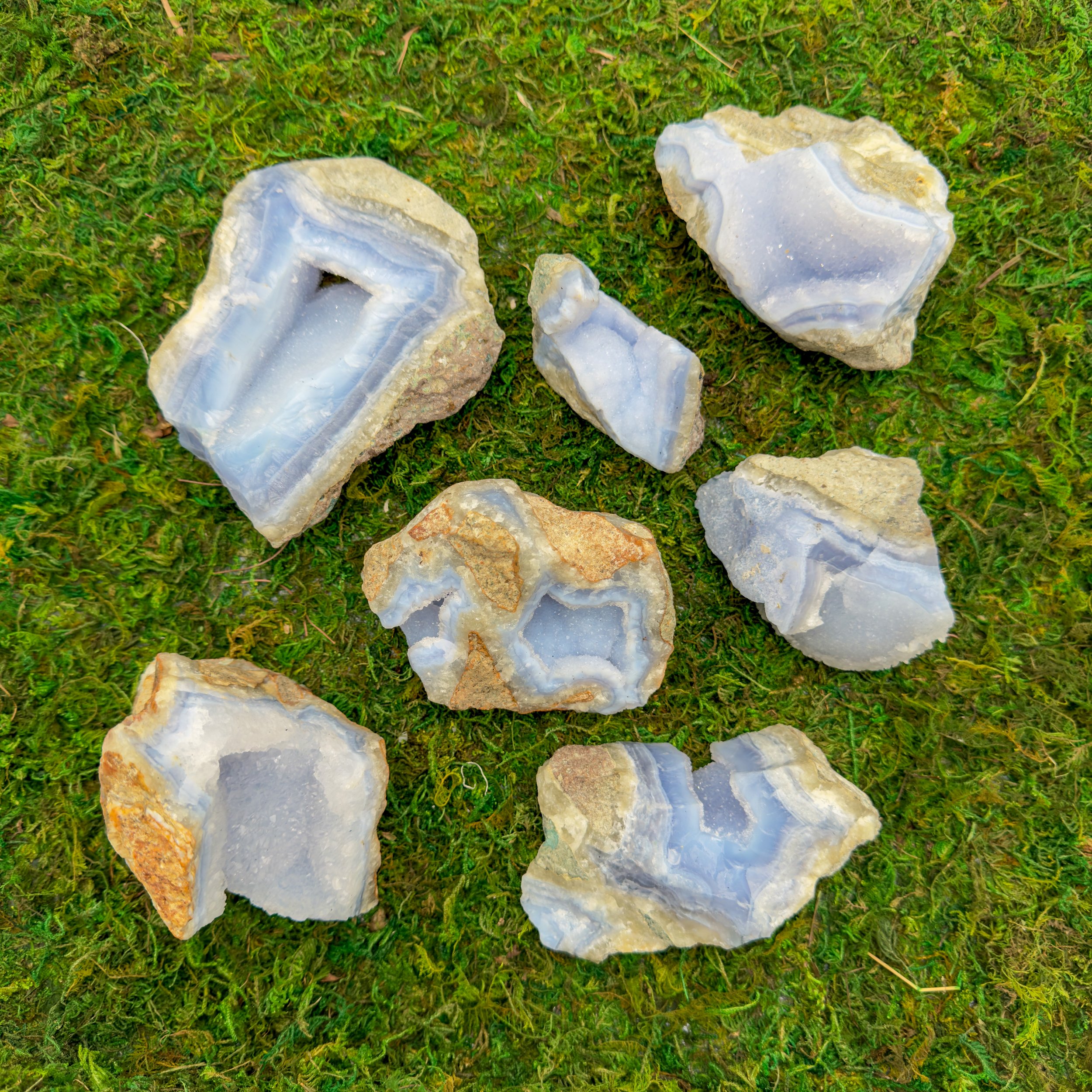 Blue Lace Agate Raw Crystal Geodes (AA Grade - 4-6 Pieces Per Kilogram) Ethically Sourced from Malawi - Beyond Bohemian