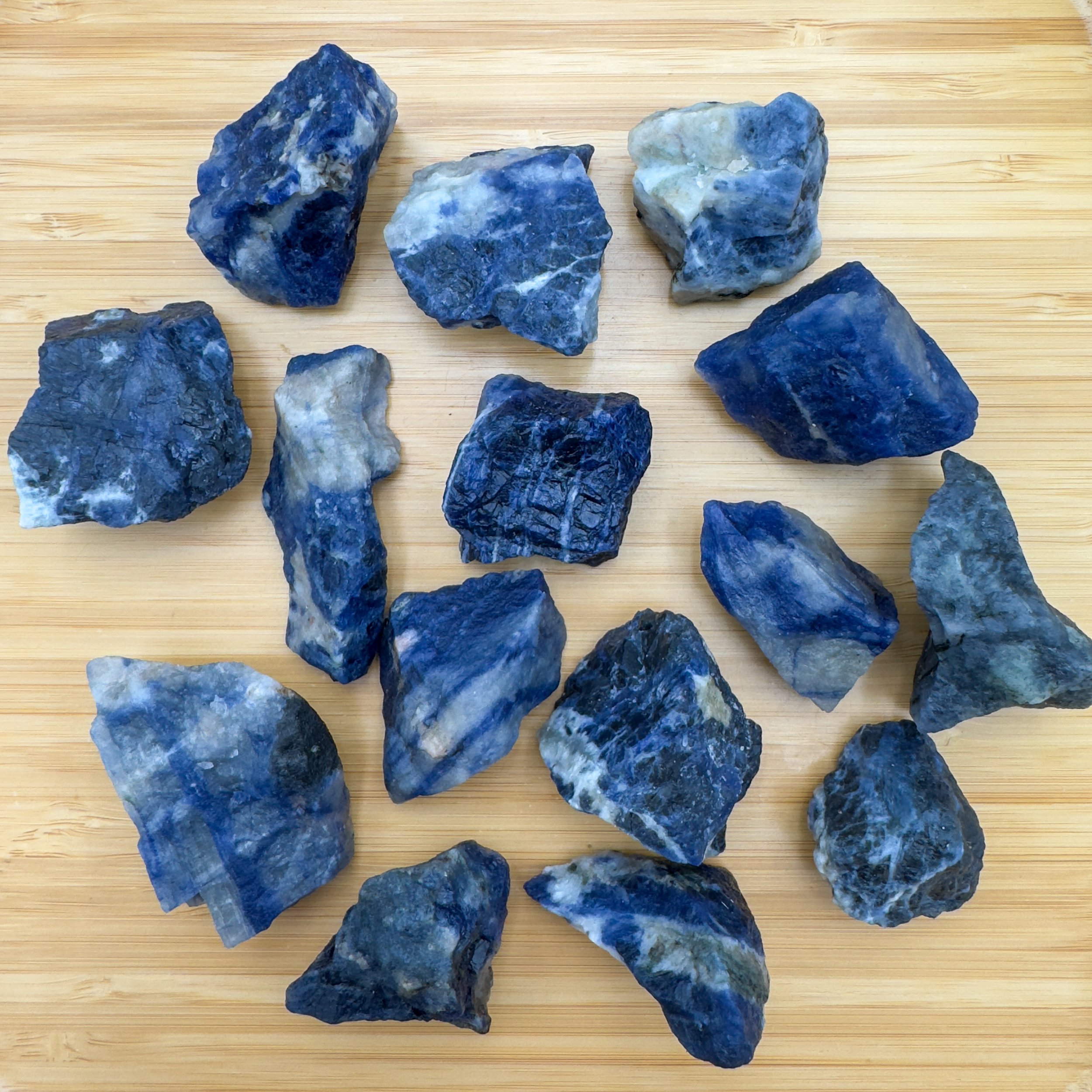 Sodalite Raw Stones (1-2 Inch - AA Grade - 12-24 Pieces Per Pound) Ethically Sourced from Brazil - Beyond Bohemian
