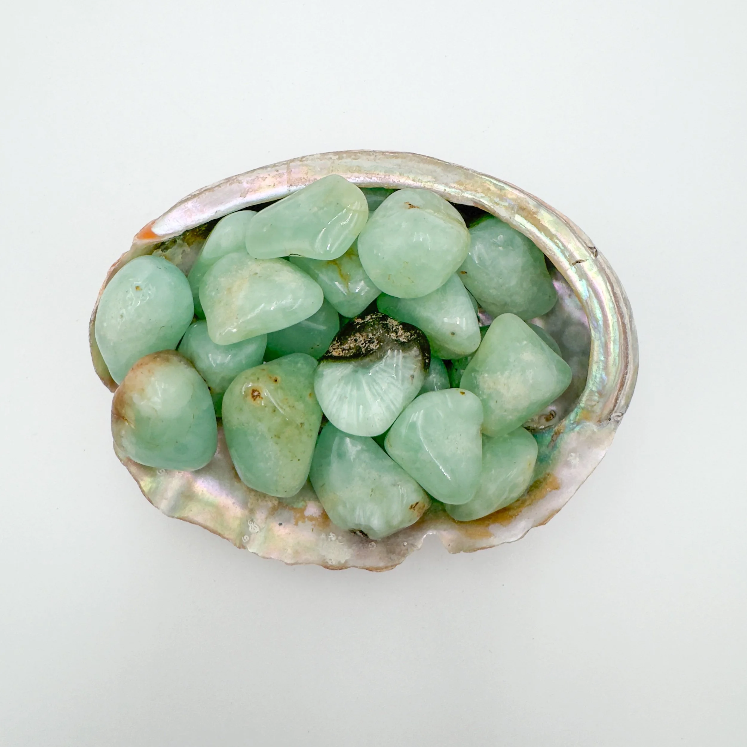 Prehnite Tumbled Stones (1.25-2 Inch - AA Grade - 16-24 Pieces Per Pound) Ethically Sourced from Namibia