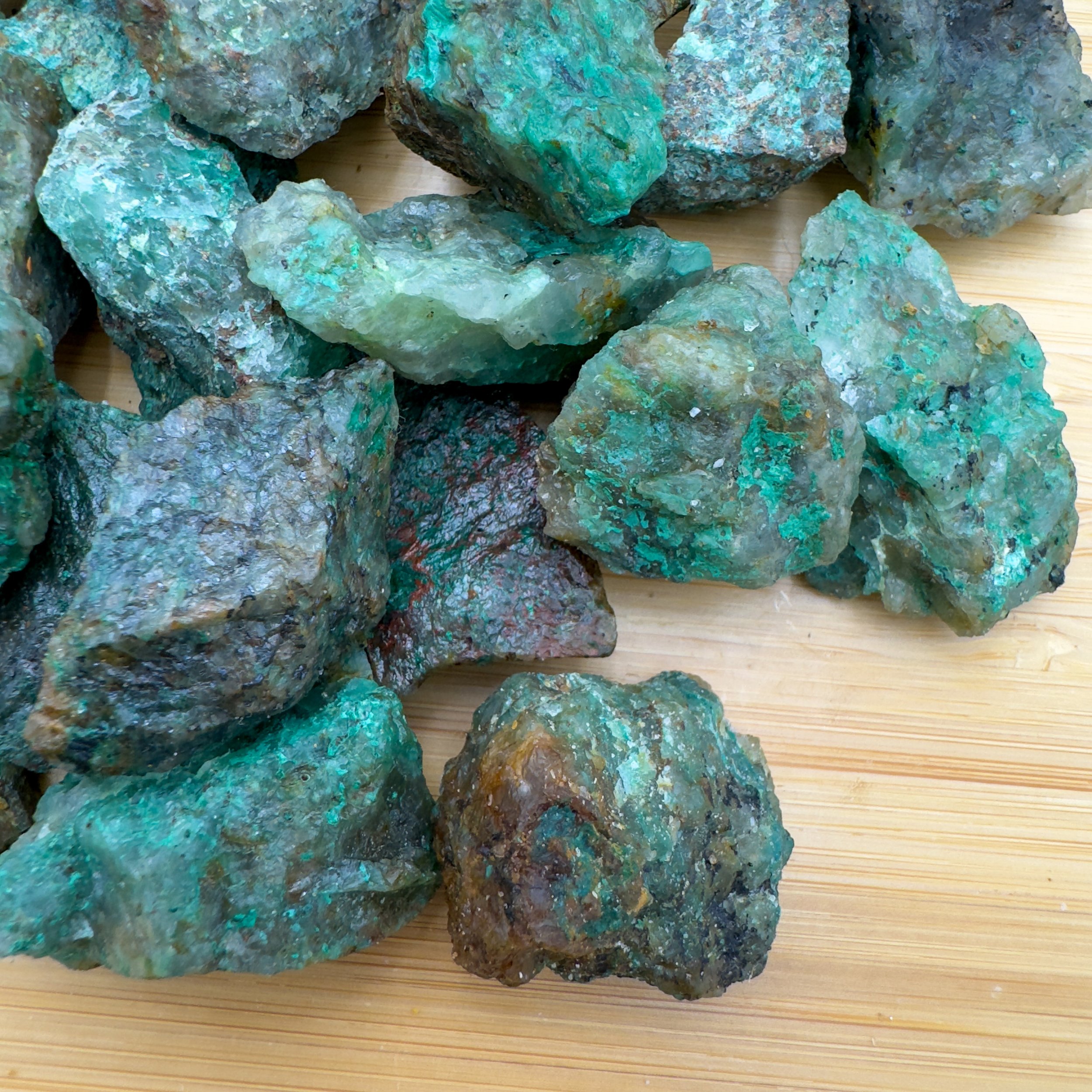 Chrysocolla Raw Stones (1-2 Inch - A Grade - 20-32 Pieces Per Pound) Ethically Sourced from Madagascar - Beyond Bohemian