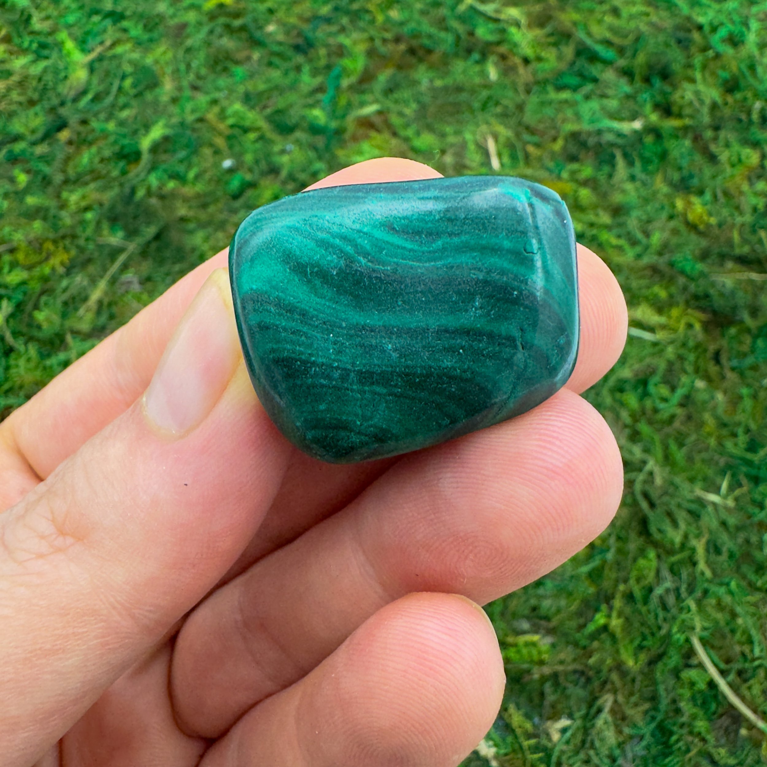 Malachite Hand Polished Stones (1-1.50 Inch - AA Grade - 16-24 Pieces Per Pound) Ethically Sourced from Democratic Republic of the Congo - Beyond Bohemian