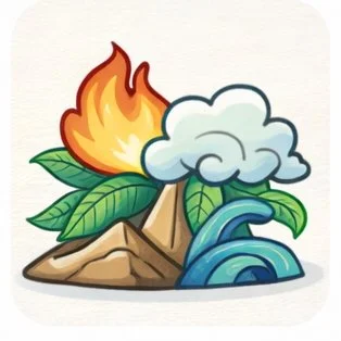 Browse crystals by element, including earth, air, fire, and water associations.