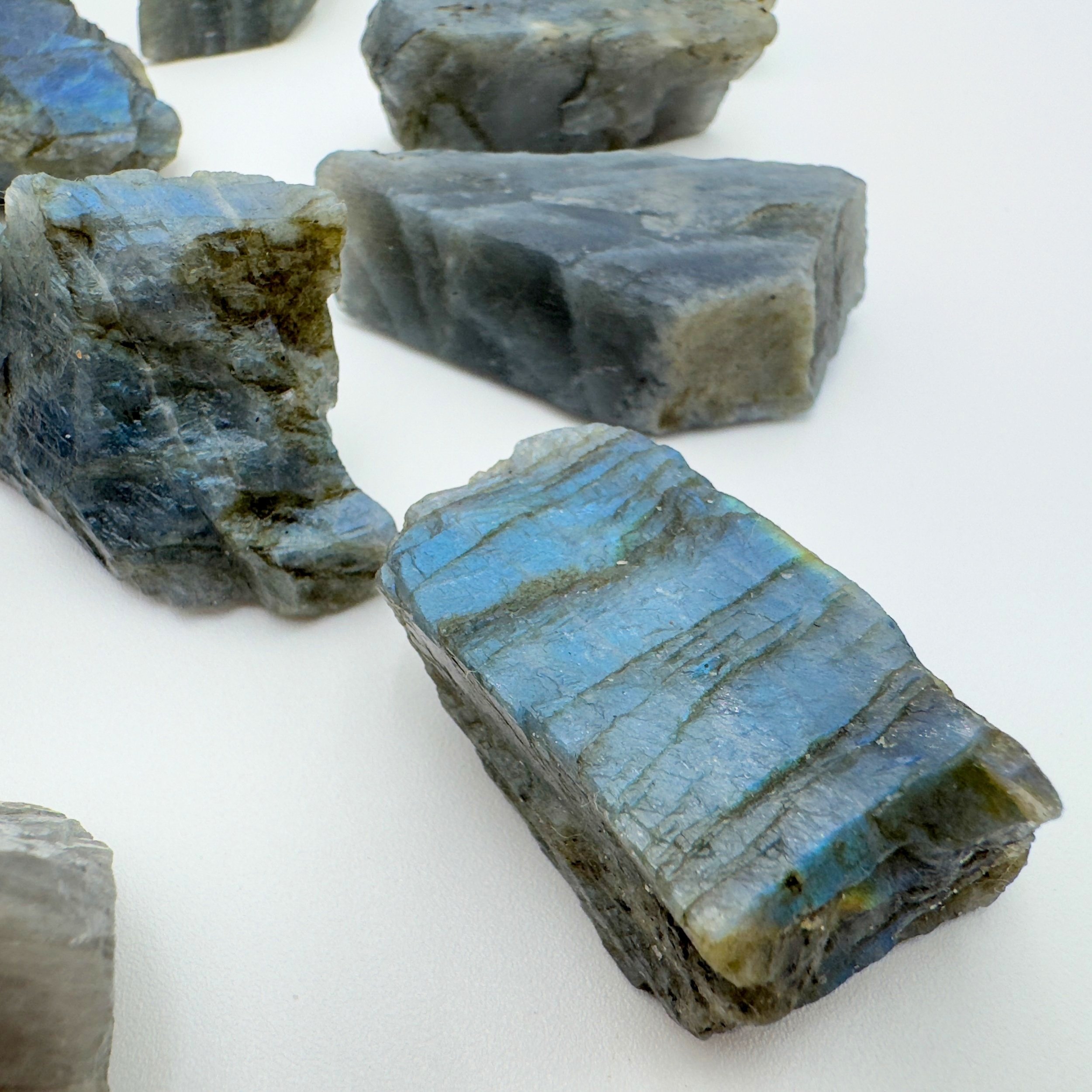 Labradorite (Rainbow) Raw Stones (1-2 Inch - AA Grade - 12-20 Pieces Per Pound) Ethically Sourced from Madagascar - Beyond Bohemian