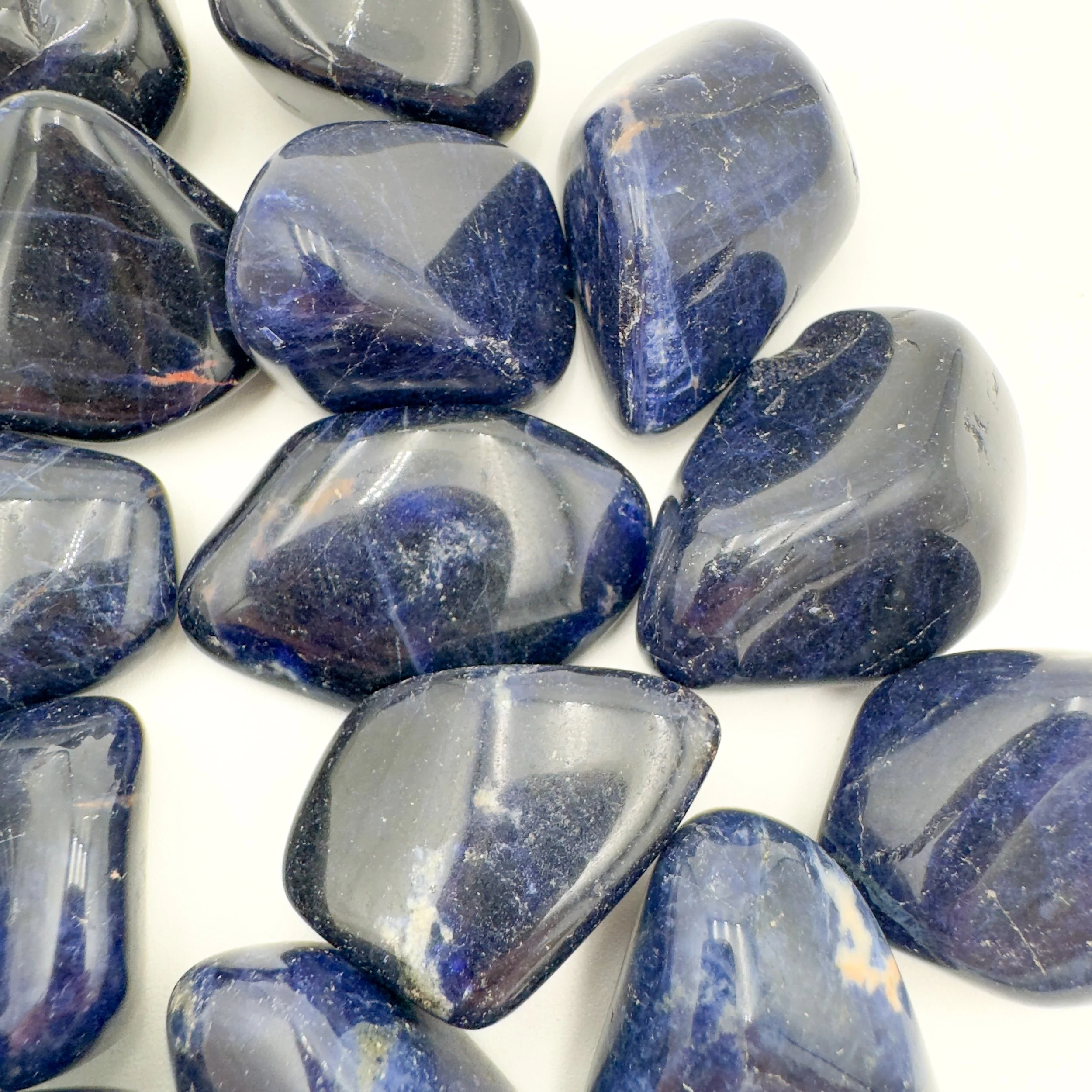 Sodalite Tumbled Stones (1.25-2 Inch - AA Grade - 16-24 Pieces Per Pound) Ethically Sourced from Namibia - Beyond Bohemian