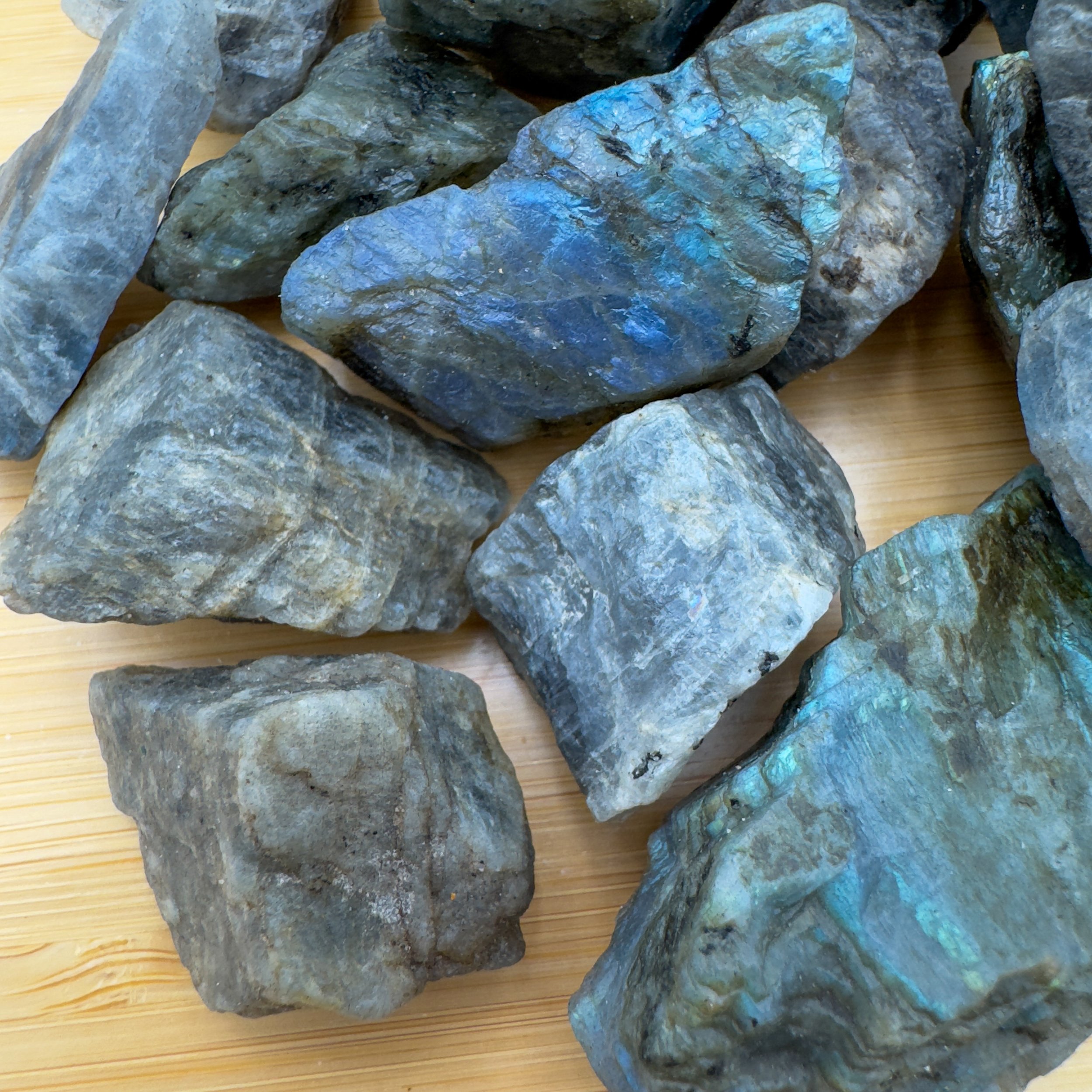 Labradorite (Rainbow) Raw Stones (1-2 Inch - A Grade - 16-32 Pieces Per Pound) Ethically Sourced from Madagascar - Beyond Bohemian