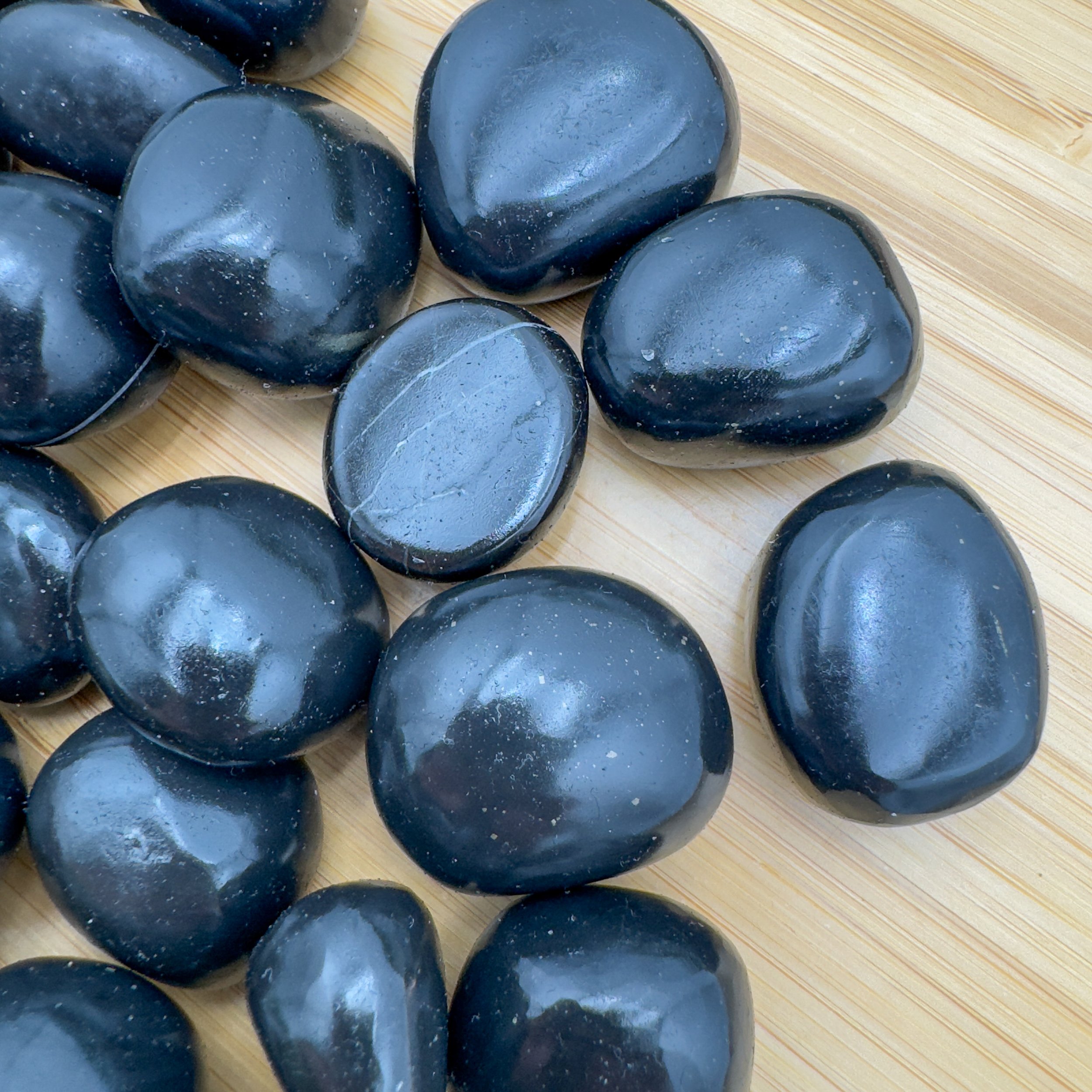 Black Onyx Hand Polished Stones (1-1.50 Inch - AA Grade - 16-32 Pieces Per Pound) Ethically Sourced from Peru - Beyond Bohemian