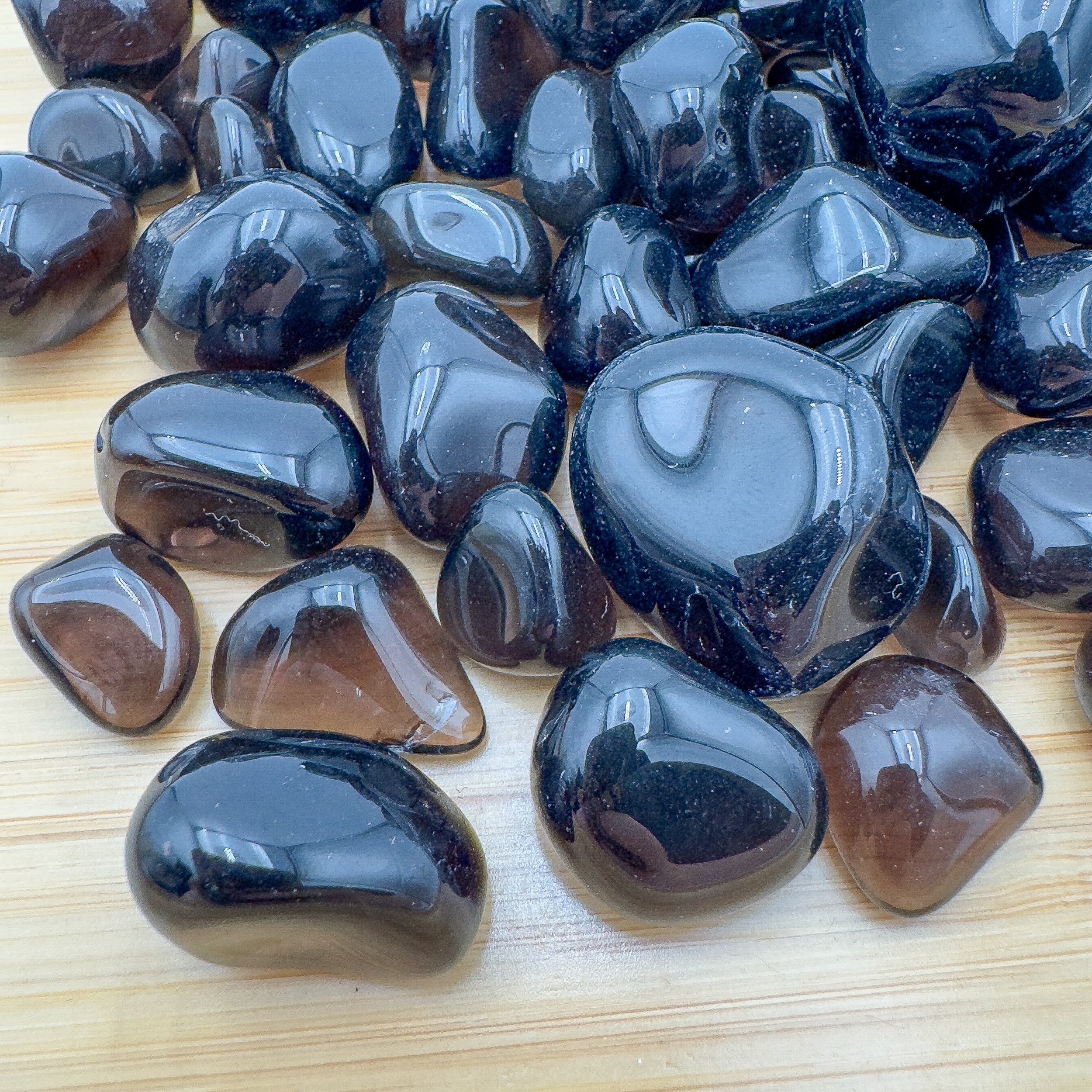 Apache Tear Tumbled Stones (0.50-1.25 Inch - AAA Grade - 64-128 Pieces Per Pound) Ethically Sourced from Arizona - Beyond Bohemian