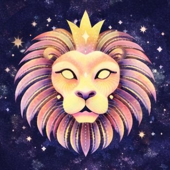Hand-drawn Leo zodiac symbol for confidence and creative energy crystals