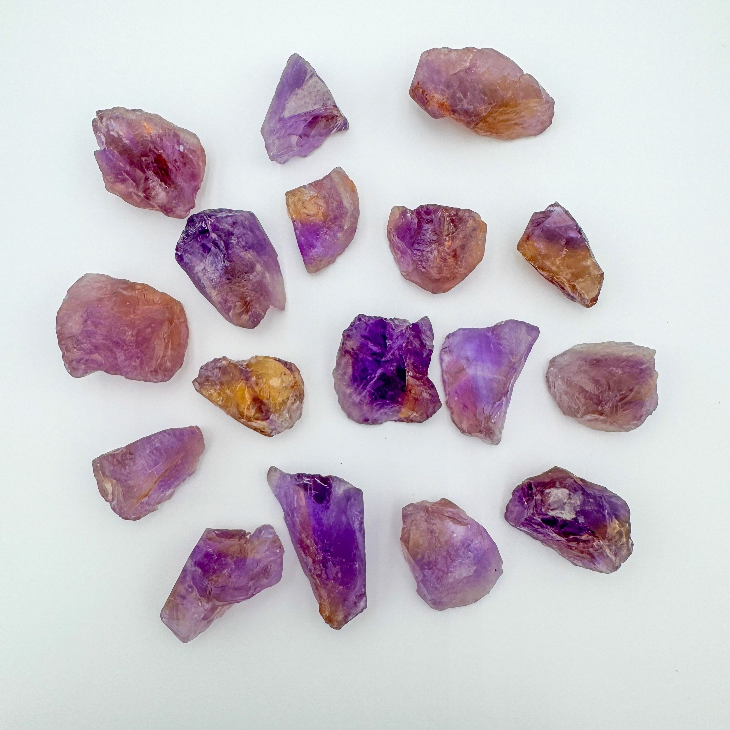 Ametrine Raw Crystals (1-2 Inch - AA Grade - 12-20 Pieces Per Pound) Ethically Sourced from Bolivia - Beyond Bohemian