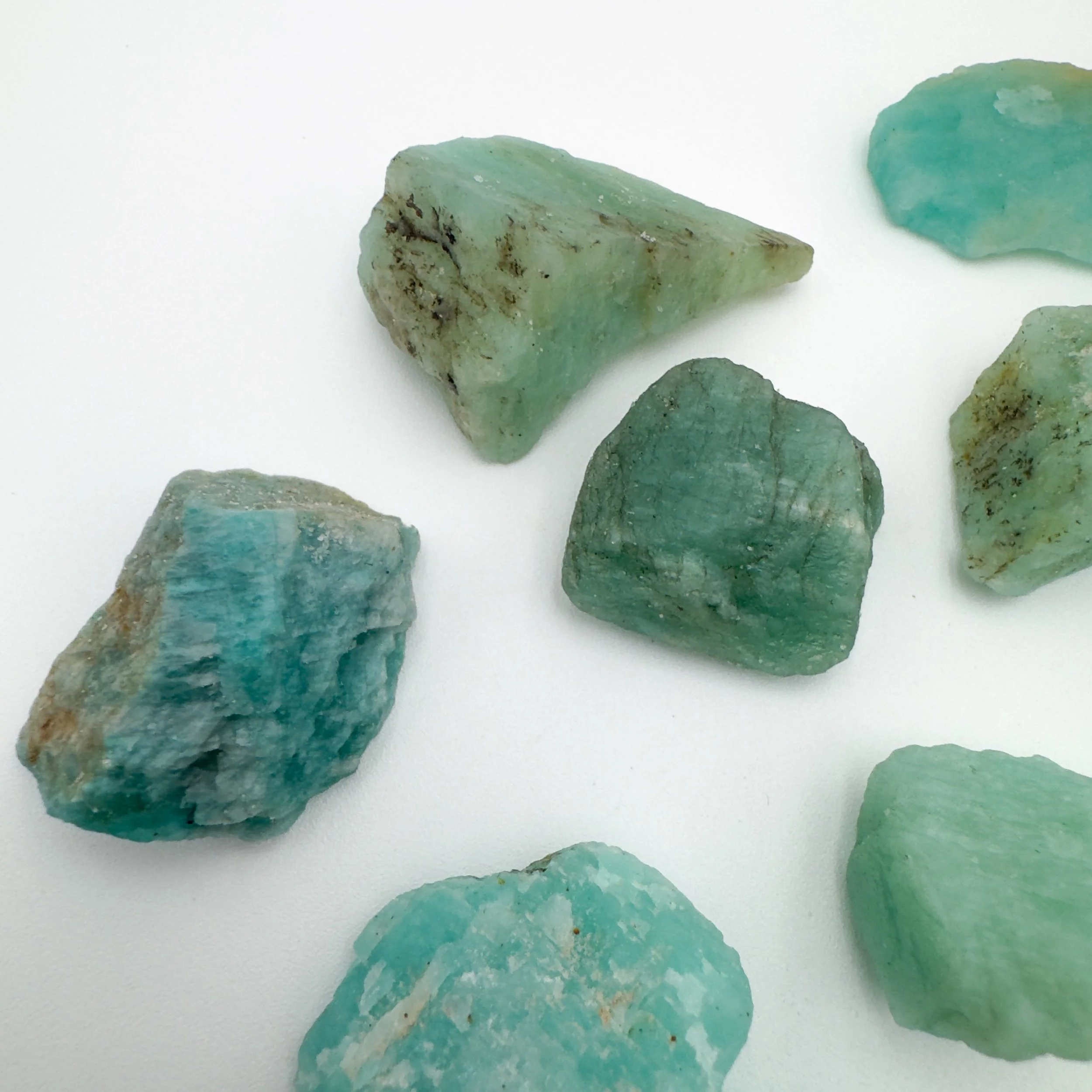 Amazonite Raw Stones (1-2 Inch - A Grade - 12-20 Pieces Per Pound) Ethically Sourced from Mozambique - Beyond Bohemian