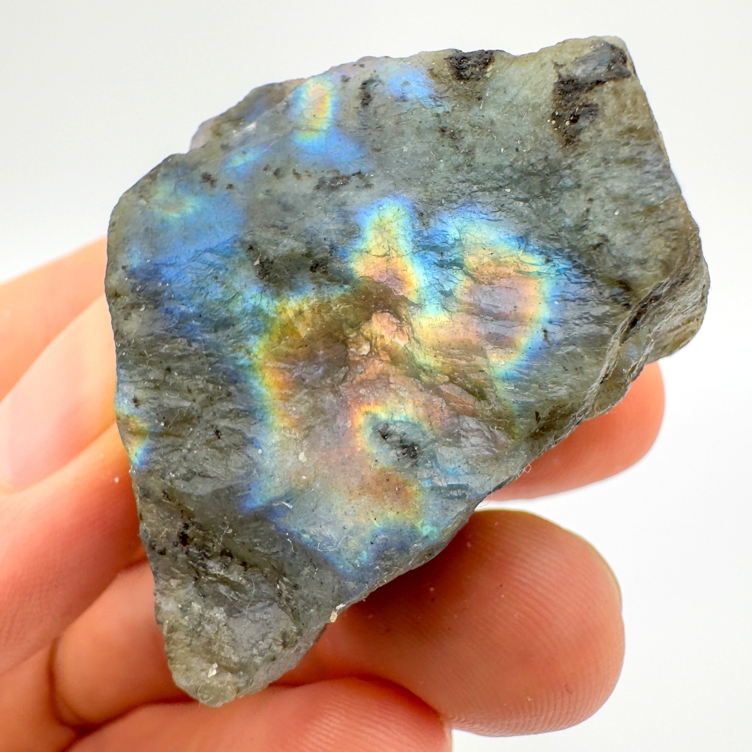 Labradorite (Rainbow) Raw Stones (1-2 Inch - AA Grade - 12-20 Pieces Per Pound) Ethically Sourced from Madagascar - Beyond Bohemian