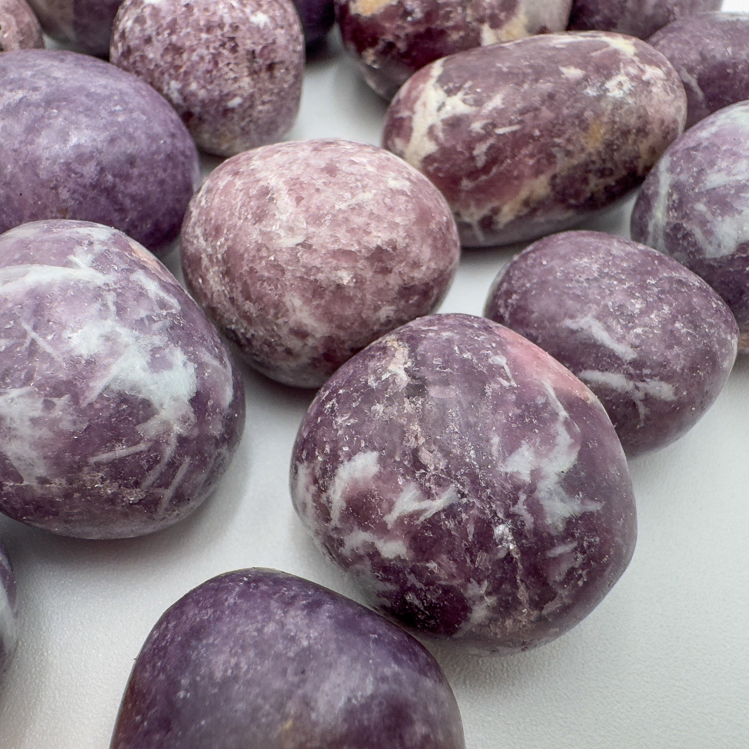 Lepidolite Hand Polished Stones (1-1.50 Inch - AA Grade - 16-24 Pieces Per Pound) Ethically Sourced from Peru - Beyond Bohemian
