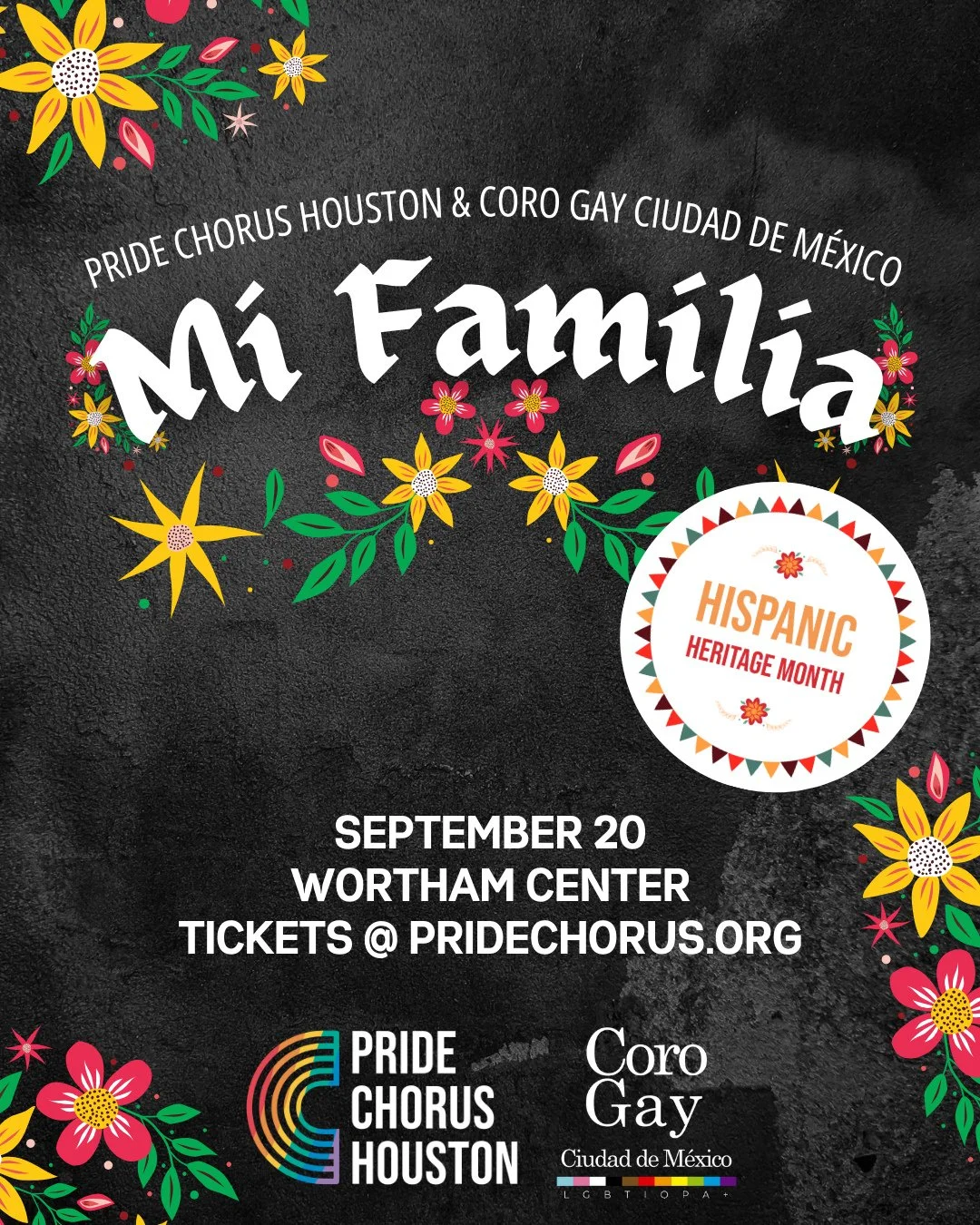 It's Hispanic Heritage Month! To celebrate the many Hispanic cultures that are integral to our Houston and choir communities, and our special relationship and history with Mexico, we are presenting Mi Familia, a collaborative concert with Mexico City