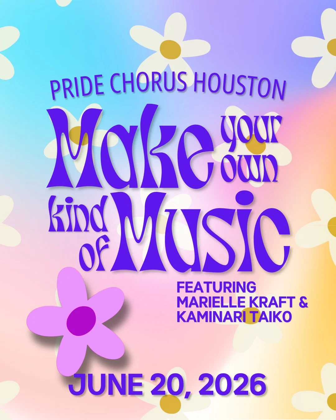 Tickets are on sale now for Make Your Own Kind of Music! This show is all about showing up as yourself, singing it loud, and enjoying the freedom that comes with it. Come for the music or the message, but just come! Tickets at pridechorus.org (link i
