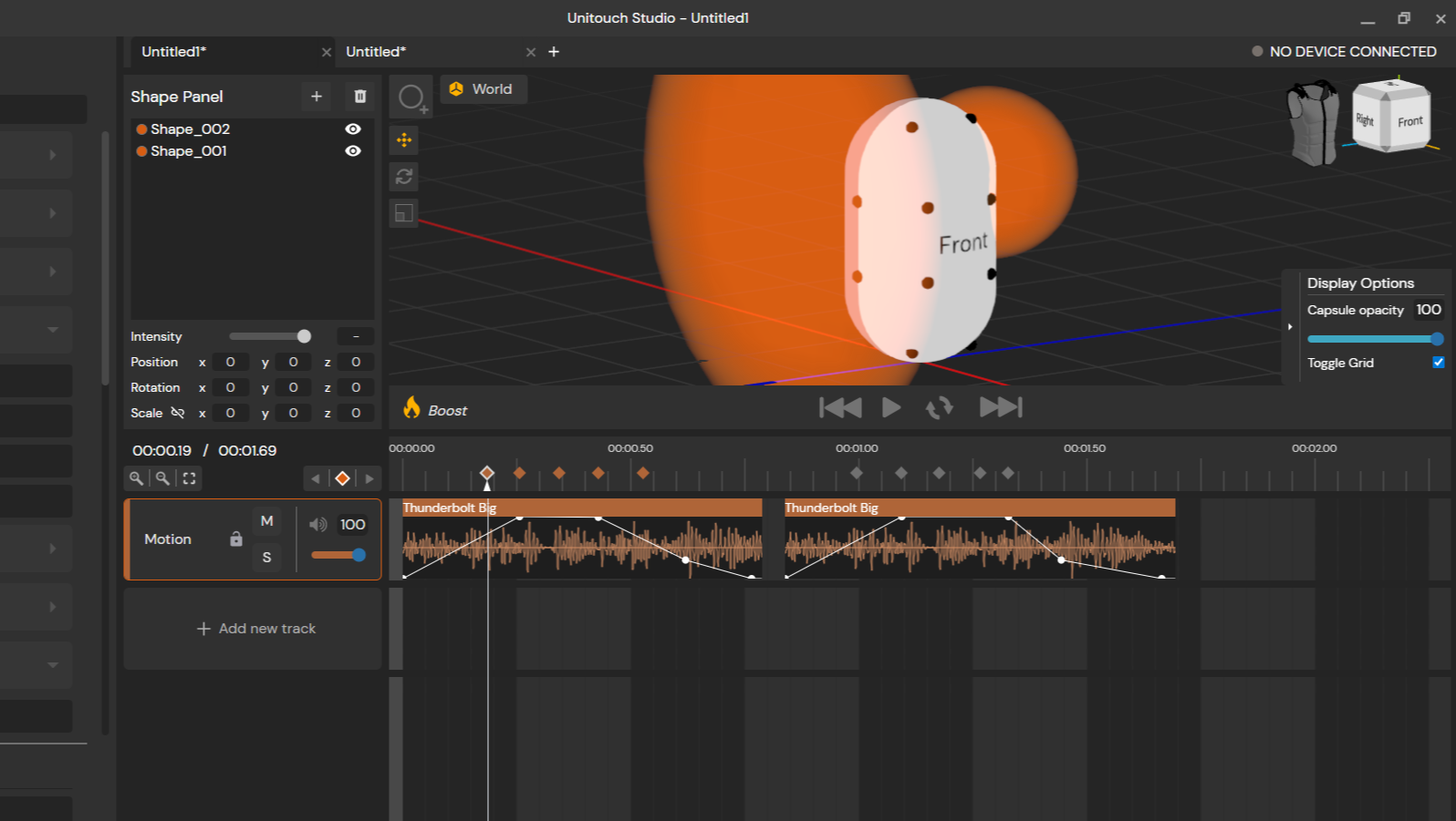 Unitouch Studio Shape Based Workspace
