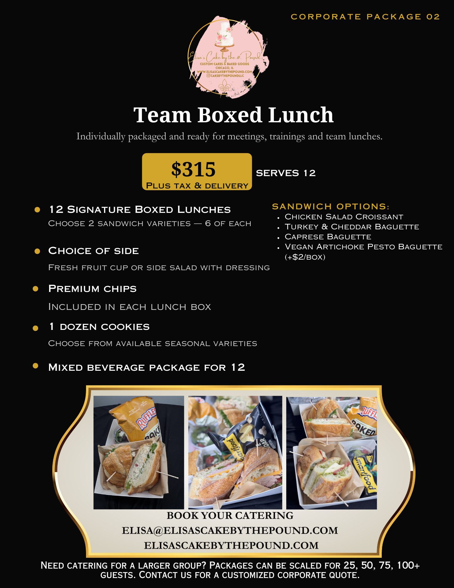 corporate catering Chicago, office catering Chicago, breakfast catering Chicago, boxed lunch catering Chicago, dessert catering Chicago, holiday catering Chicago